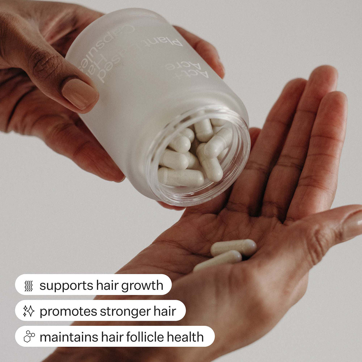 Natural Plant-Based Hair Growth Capsules - Cold Processed for Maximum Nutrient Retention | Supports Stronger, Healthier Hair for Men & Women | Perfect for Daily Hair Care Routine