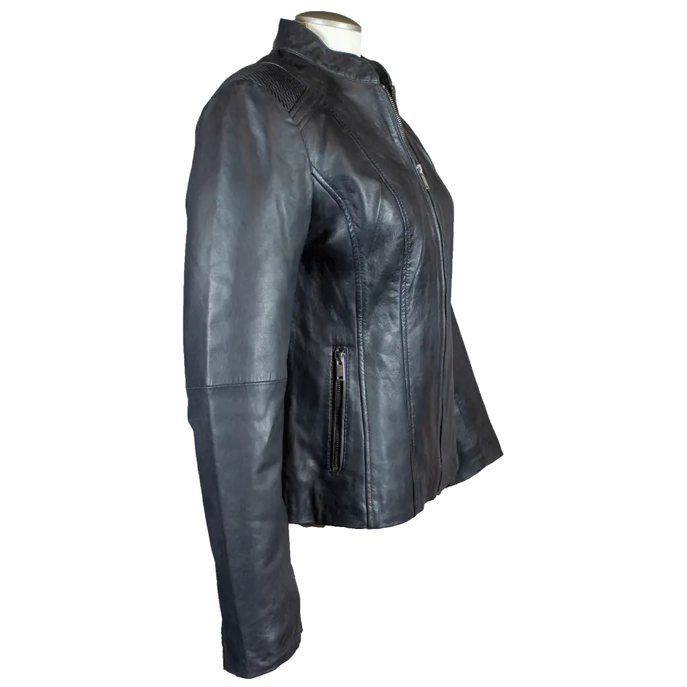 BOL Women's Basket Weave Accent Leather Jacket - Stylish Faux Leather Moto Jacket for Women, Fashionable Outerwear for Fall & Winter - Perfect for Casual Outings, Date Nights & Office Wear