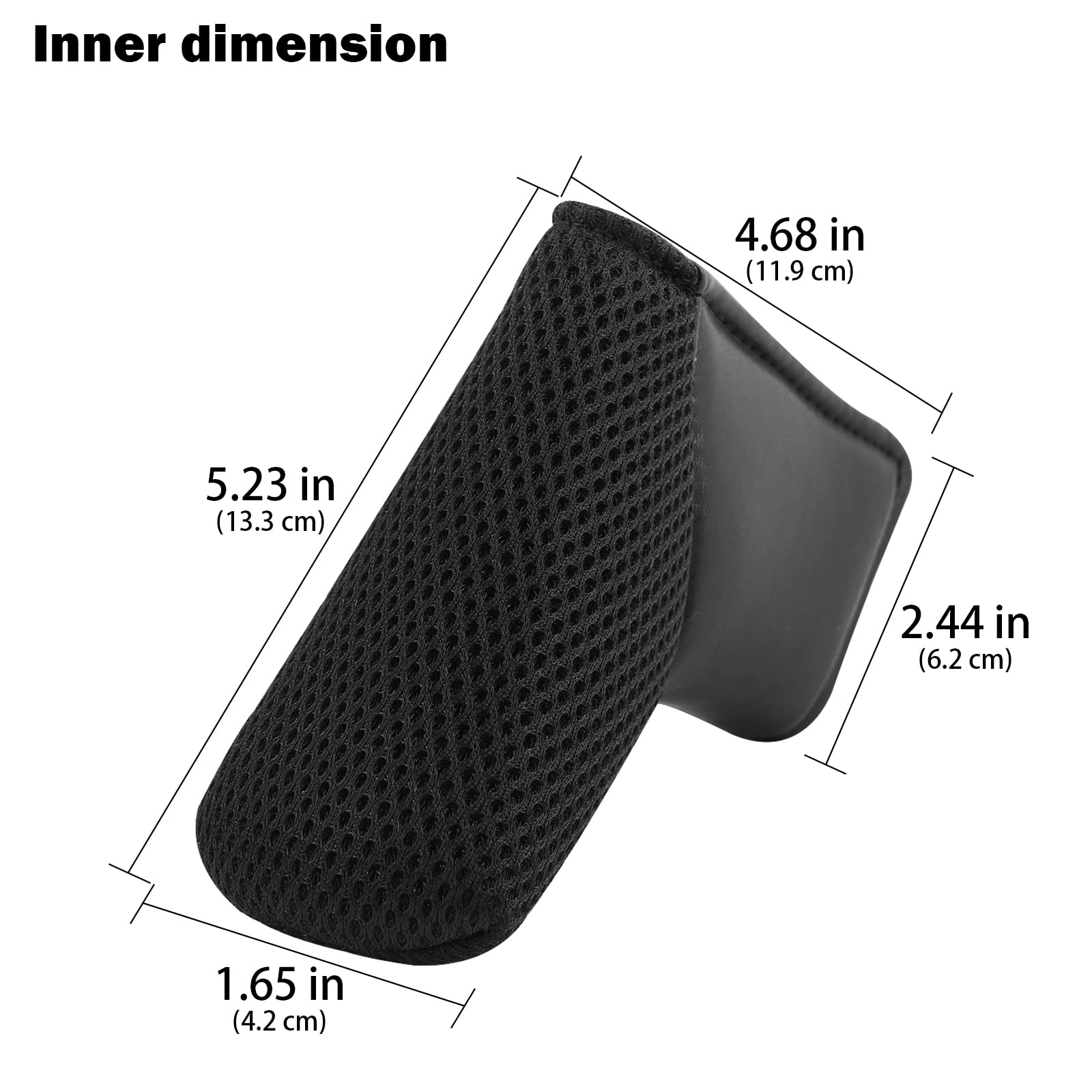 Premium Leather & Mesh Golf Club Head Covers - All Black Design Fits All Major Golf Brands (Driver, Putter, Irons) | Durable Protection for Indoor/Outdoor Courses & Travel
