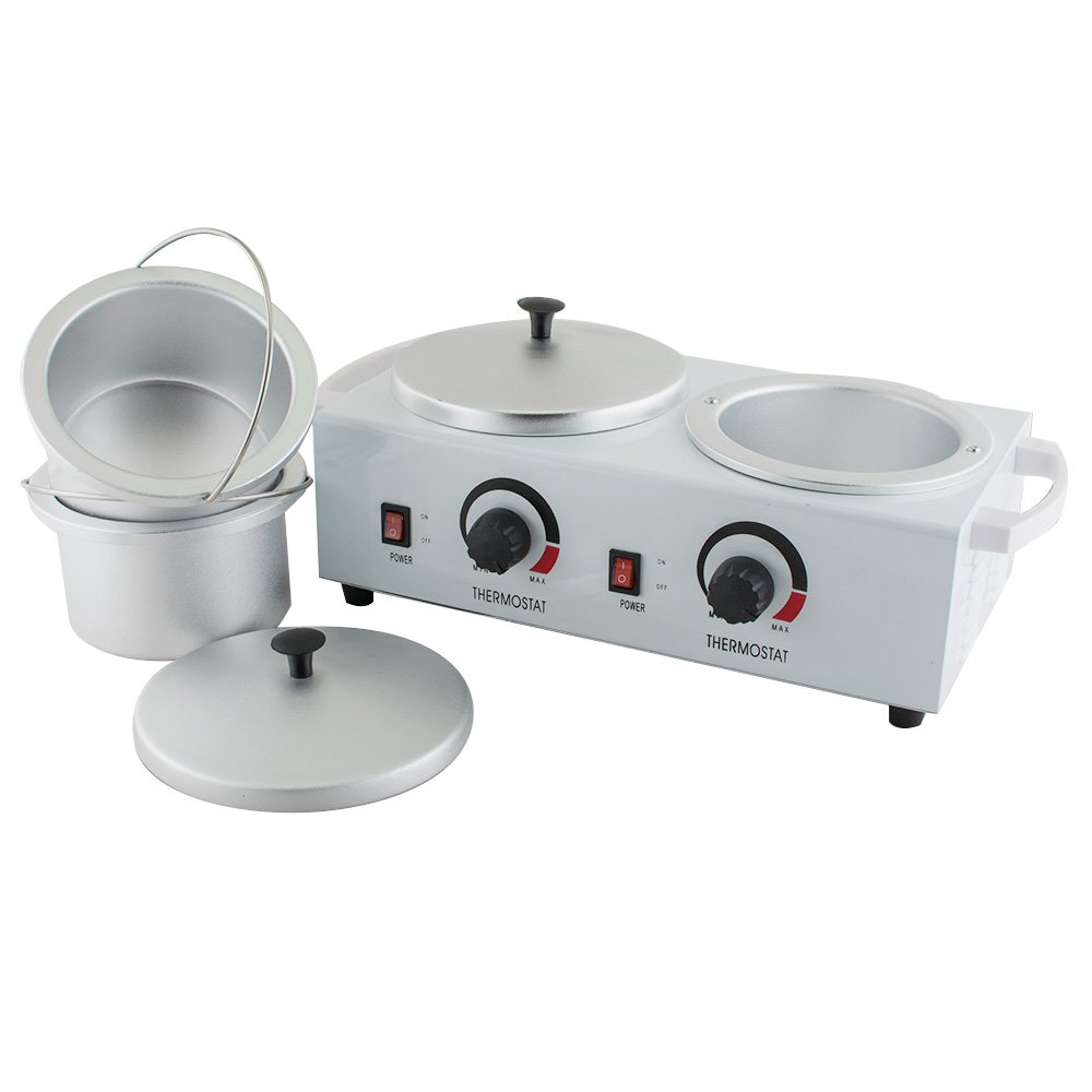 110V Professional Double Wax Warmer - Electric Heater for Facial & Body Waxing - Adjustable Temperature SPA Machine - Fast Heating & Easy to Use - Perfect for Home Salons, Spas & Beauty Clinics (USA)