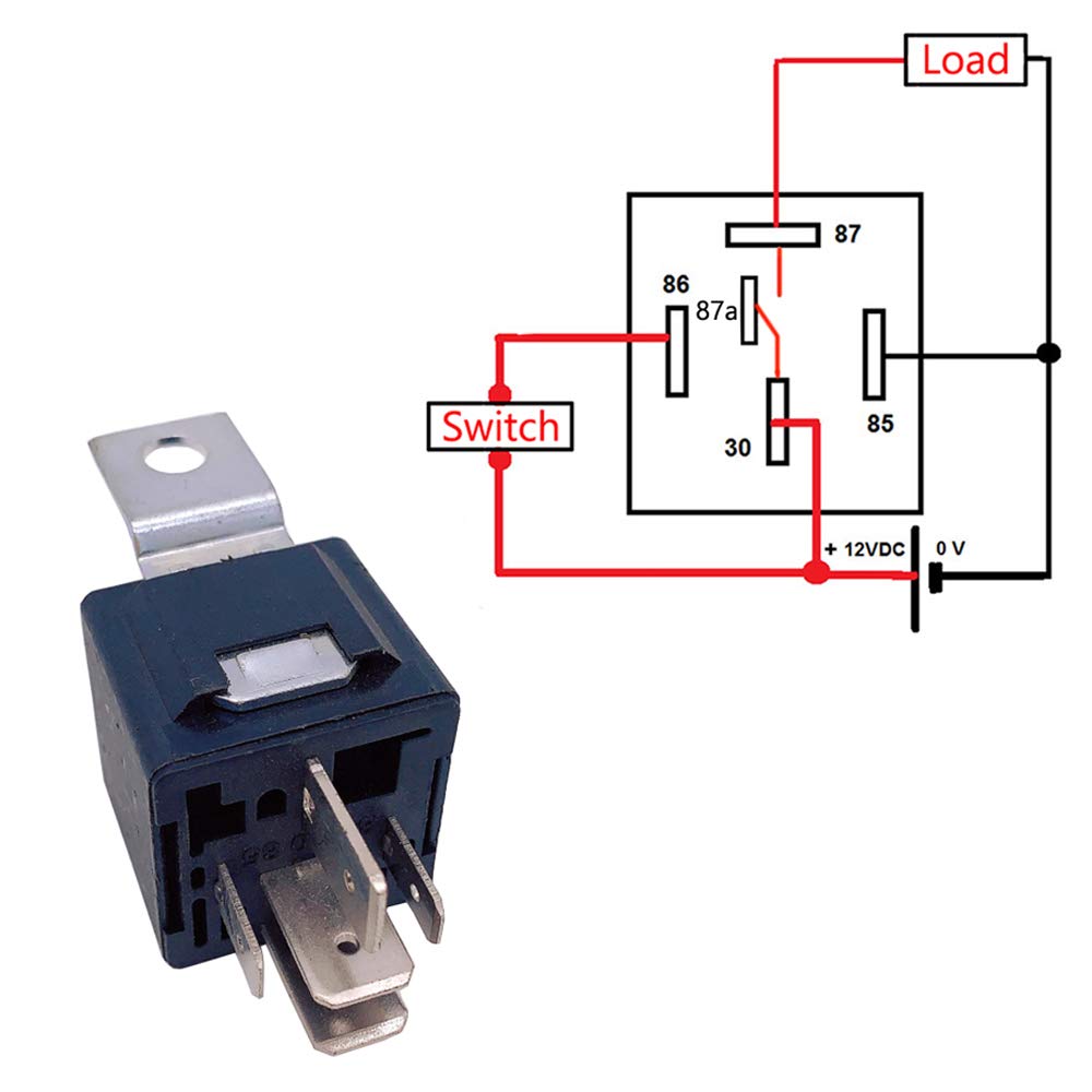 ESUPPORT 80A 12V SPDT 5-Pin Automotive Relay Switch with Copper Terminals - Pack of 10 for Car, Truck, Motorcycle Electrical Systems & DIY Projects