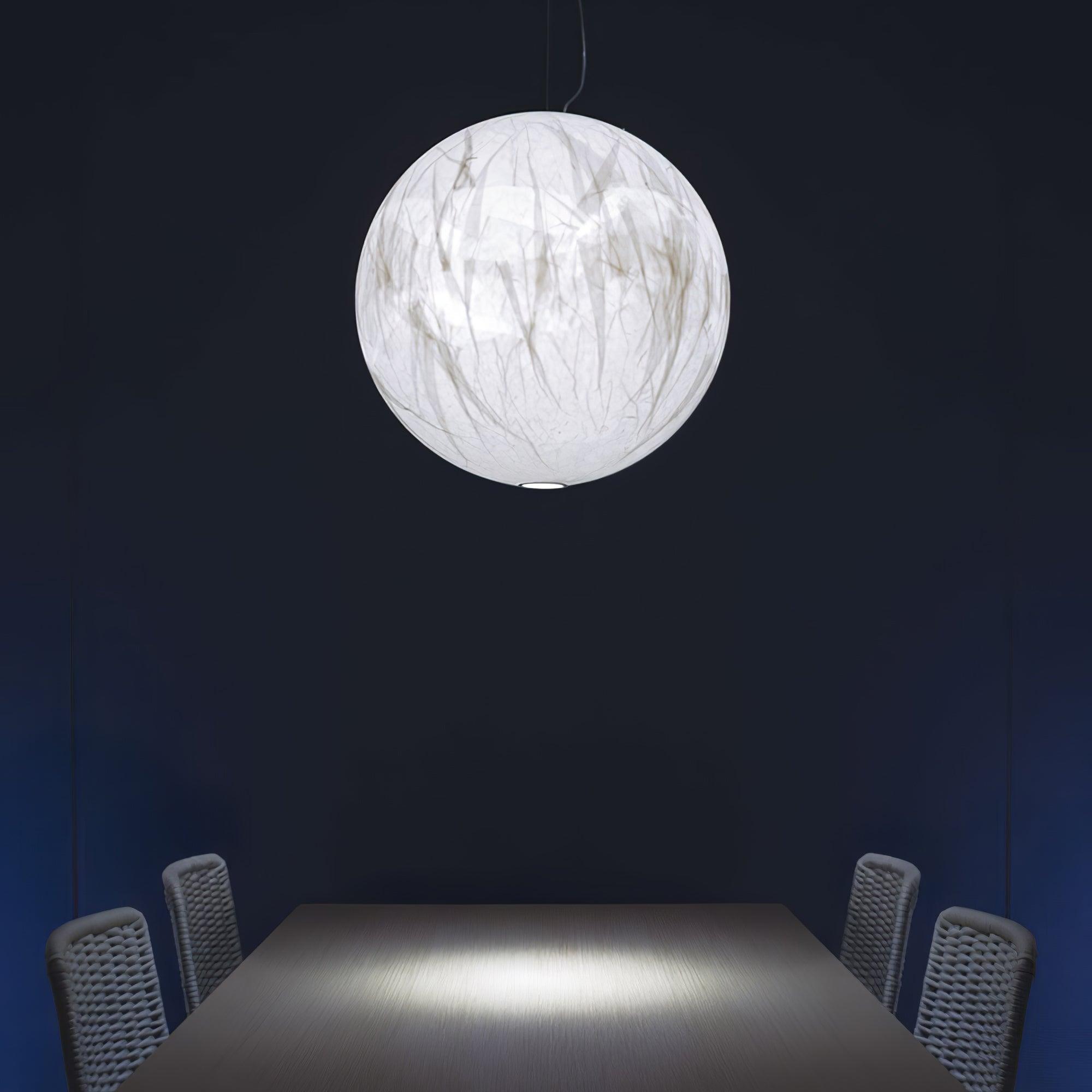 Moon Silk Pendant Lamp - Handmade Boho Chandelier for Bedroom, Living Room & Dining Room Decor - Elegant Hanging Light Fixture for Home Interior Design