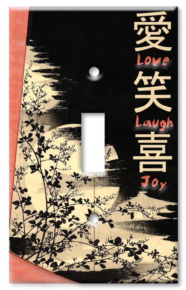 Decorative Art Switch Plates - Love, Laugh, Joy Single Toggle Wall Plate Cover - Perfect for Living Room, Bedroom & Home Decor