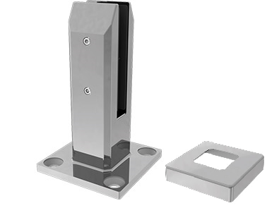 Pool Fence Spigot Madrid - Heavy Duty Square Base Plate with Dome Cover | Secure Swimming Pool Safety Barrier Accessory for Backyard & Commercial Pools