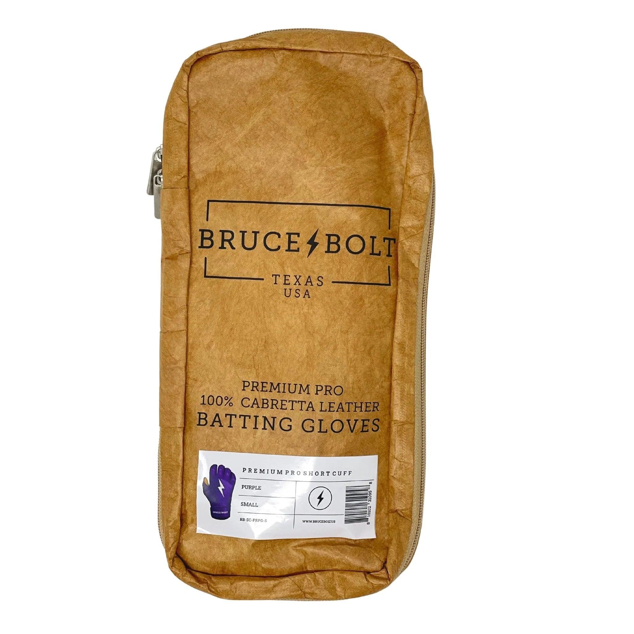 Bruce Bolt PREMIUM PRO Short Cuff Batting Gloves - Purple Baseball Gloves for Hitting & Fielding | Durable Grip for Baseball, Softball & Training | Youth & Adult Sizes Available
