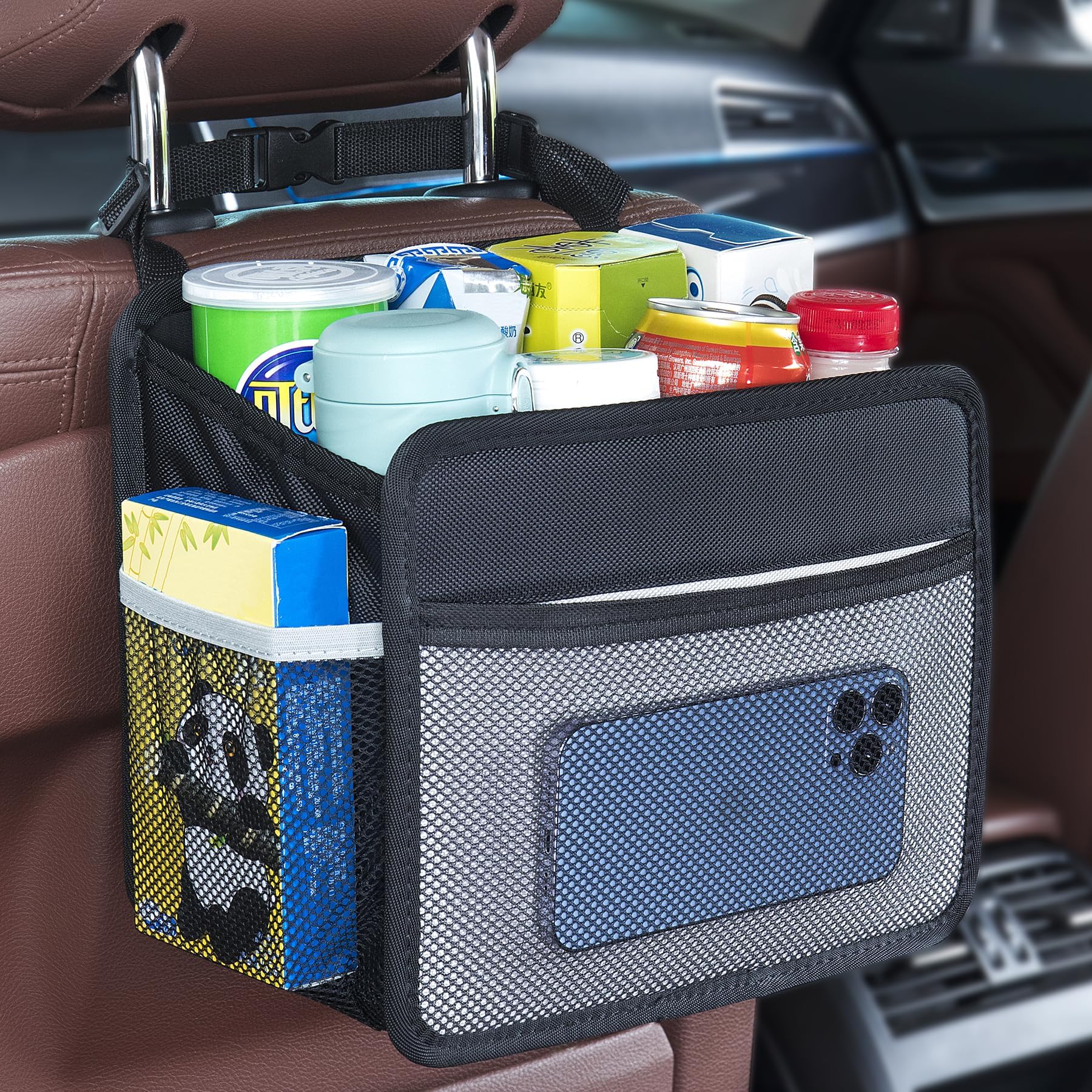 Premium 1680D Oxford Cloth Car Back Seat Organizer - Universal Hanging Storage Bag for Kids & Adults | Collapsible Car Organizer for Toys, Snacks & Travel Essentials | Perfect for Road Trips, Family Vacations & Daily Commutes