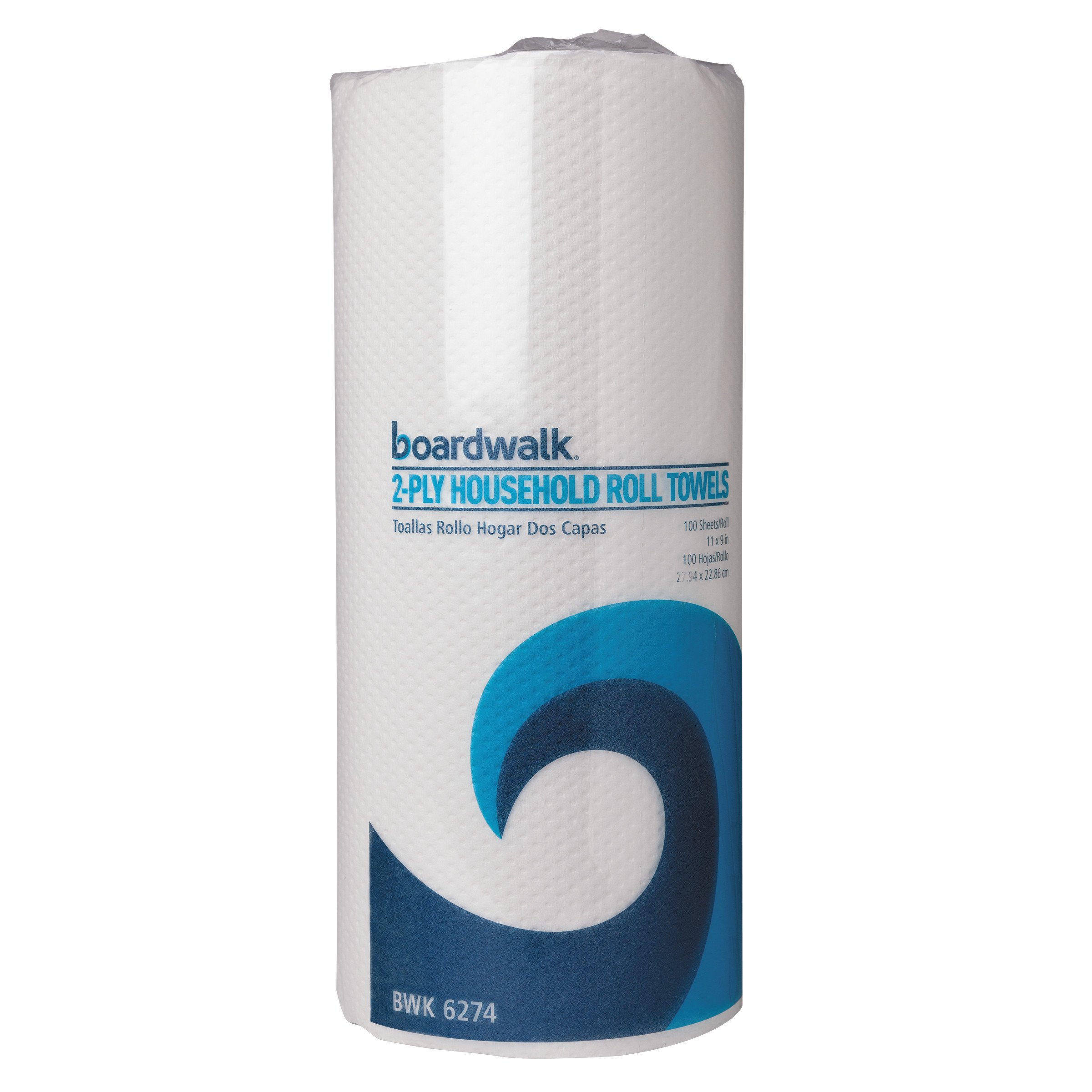 Boardwalk BWK6274 2-Ply Perforated White Paper Towel Rolls, 11