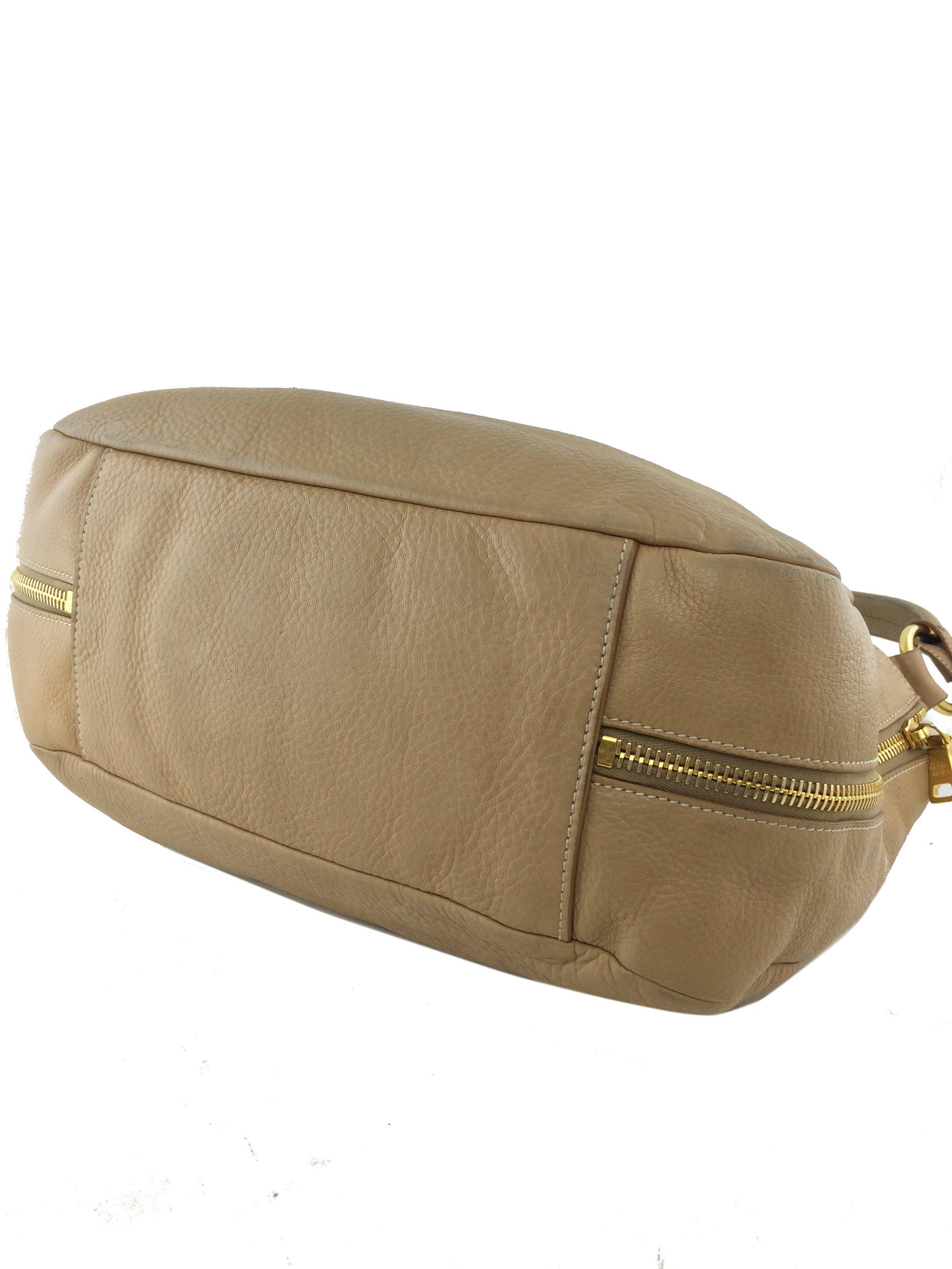 Prada Side Pocket Vitello Daino Zip Hobo Bag - Luxury Leather Shoulder Bag for Women | Perfect for Work, Travel & Everyday Use