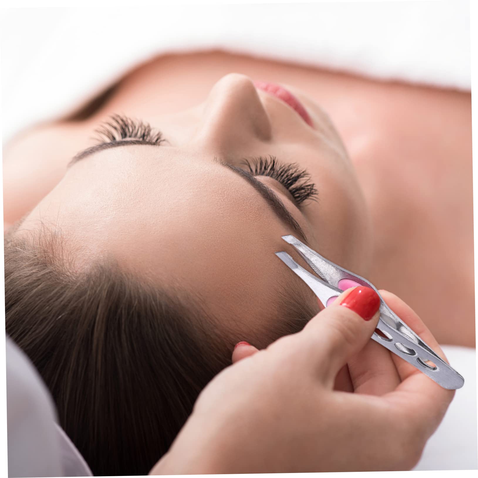4pcs Stainless Steel Eyebrow Tweezers Set - Slant & Point Tip Tweezers for Precise Eyebrow Shaping, Lash Extension & Hair Plucking - Professional Beauty Tools for Salon, Home & Travel Use
