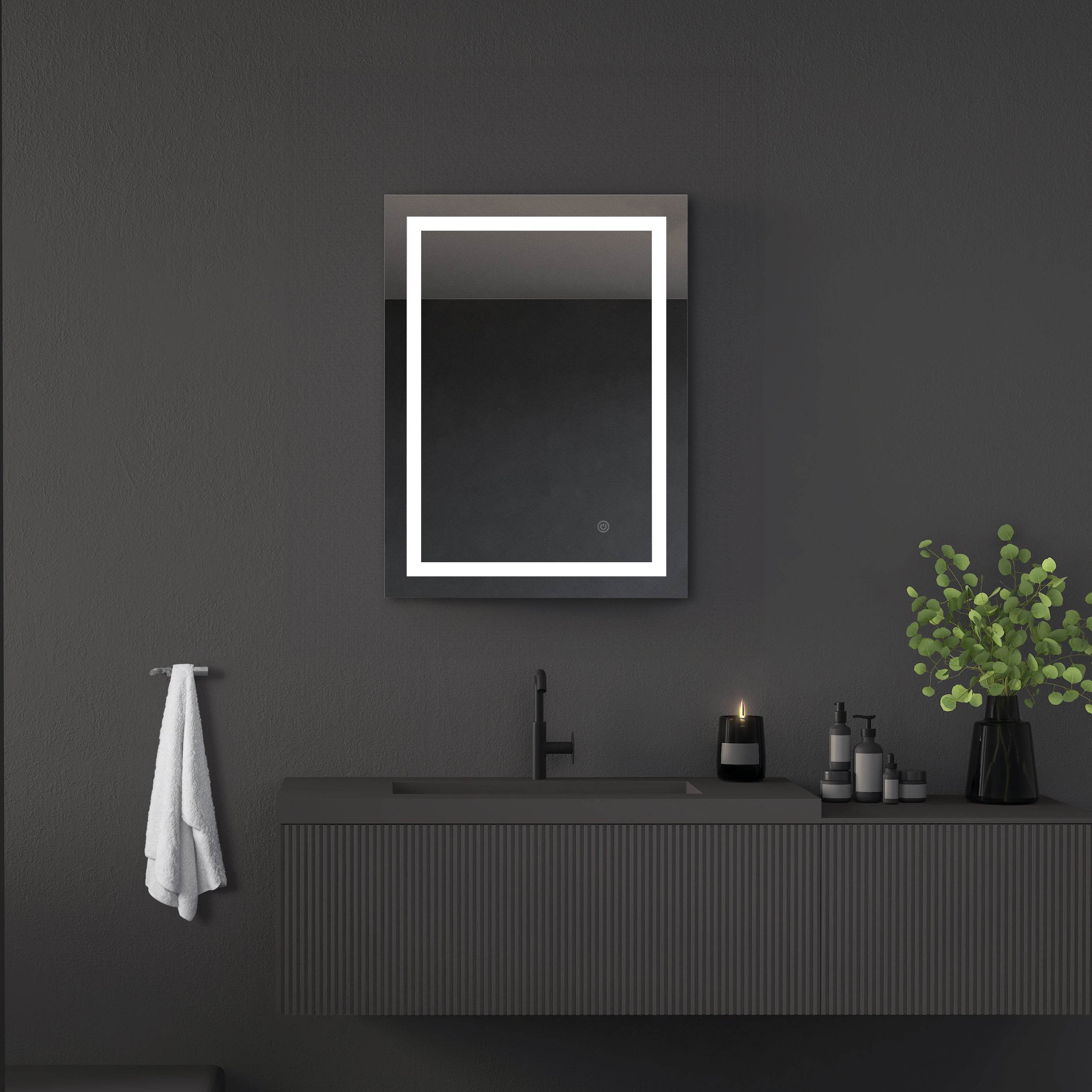 Riga LED Bathroom Mirror with Adjustable Dimmer & Anti-Fog Function - 4 Size Options for Vanity, Makeup, and Shaving