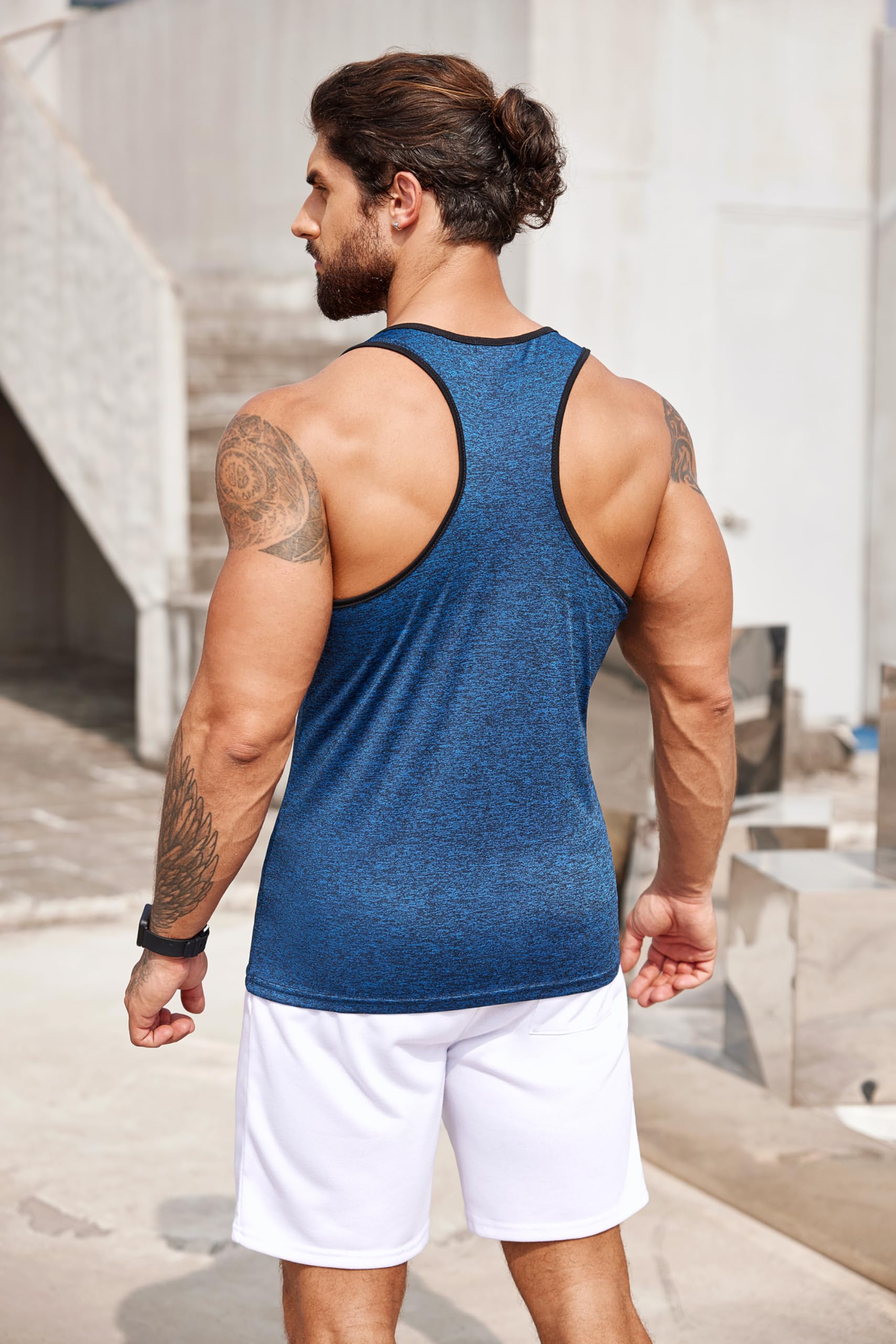 COOFANDY Men's 3 Pack Sleeveless Muscle Tank Tops - Y-Back Gym Shirts for Workout, Bodybuilding & Fitness | Moisture-Wicking Athletic Tees for Men's Training & Summer Outdoor Activities
