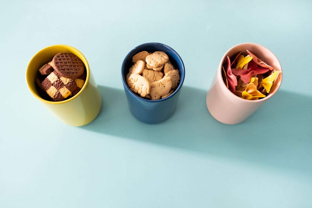 Waggo Simple Solid Ceramic Cookie Jar - Airtight Pet Treat Storage Container with Lid for Modern Kitchens | Perfect for Storing Cookies, Biscuits, Dog Treats & Kitchen Pantry Organization (Dolphin Design)