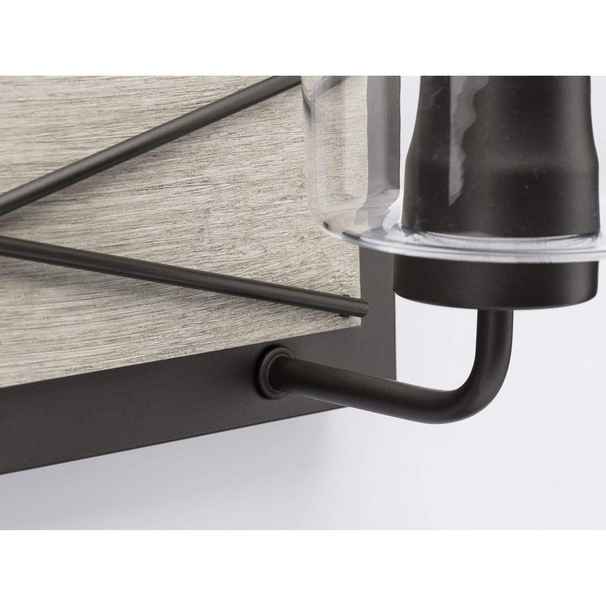 Progress Lighting Briarwood Collection 3-Light Clear Glass Coastal Bath Vanity Light in Graphite & Black - Perfect for Bathroom Vanity, Powder Room, and Coastal Style Home Decor