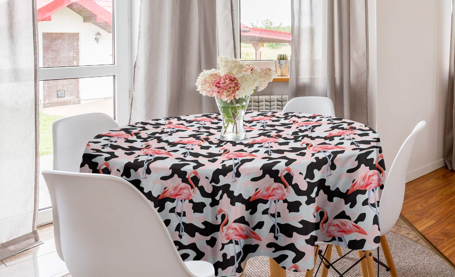 Ambesonne Camo Round Tablecloth 60