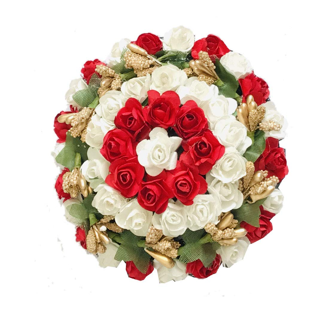VinshBond Artificial Flower Hair Gajra Bun - Multicolor Hair Accessories for Women - Pack of 1 - Perfect for Weddings, Parties & Boho Hairstyles