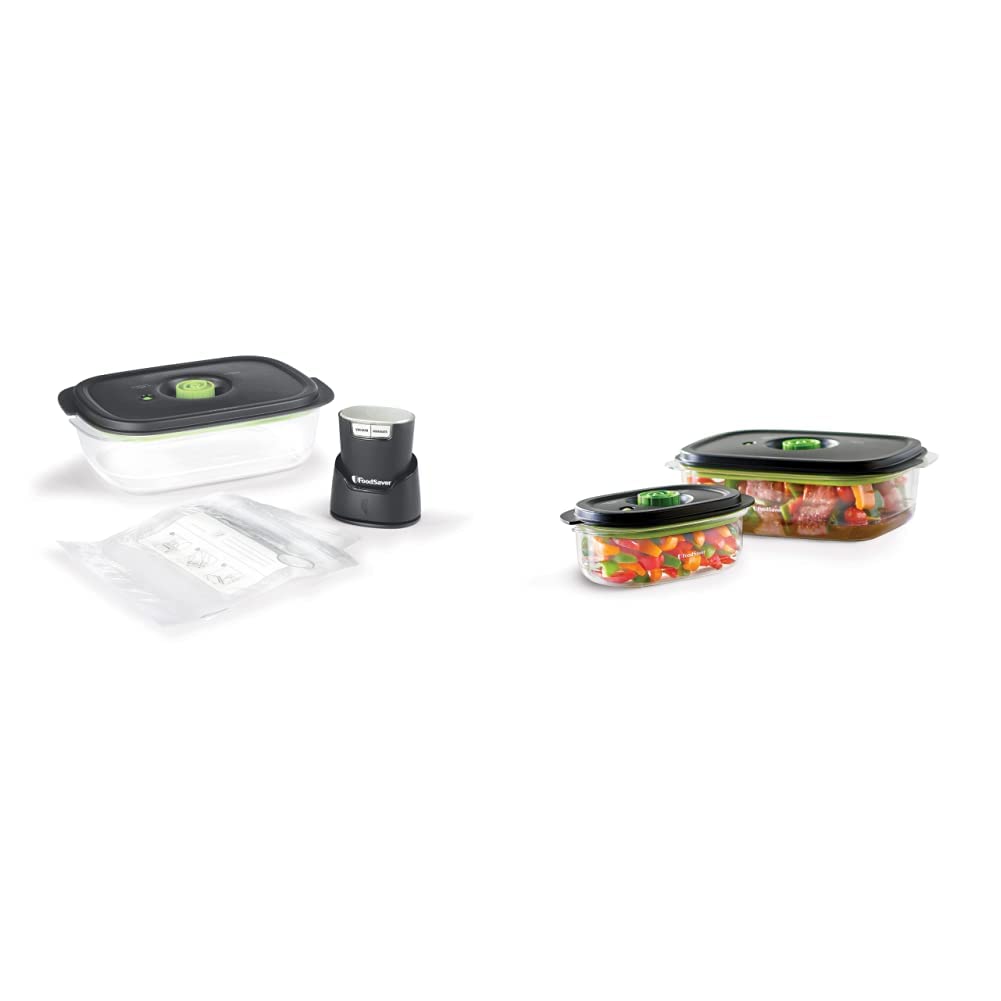 FoodSaver Handheld Vacuum Sealer Kit with Airtight Containers & Accessories - Perfect for Meal Prep, Sous Vide & Food Storage