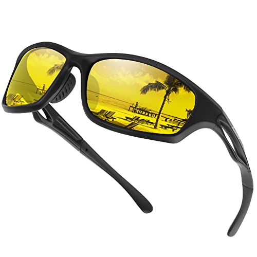 Black Matte Frame With Yellow Lens