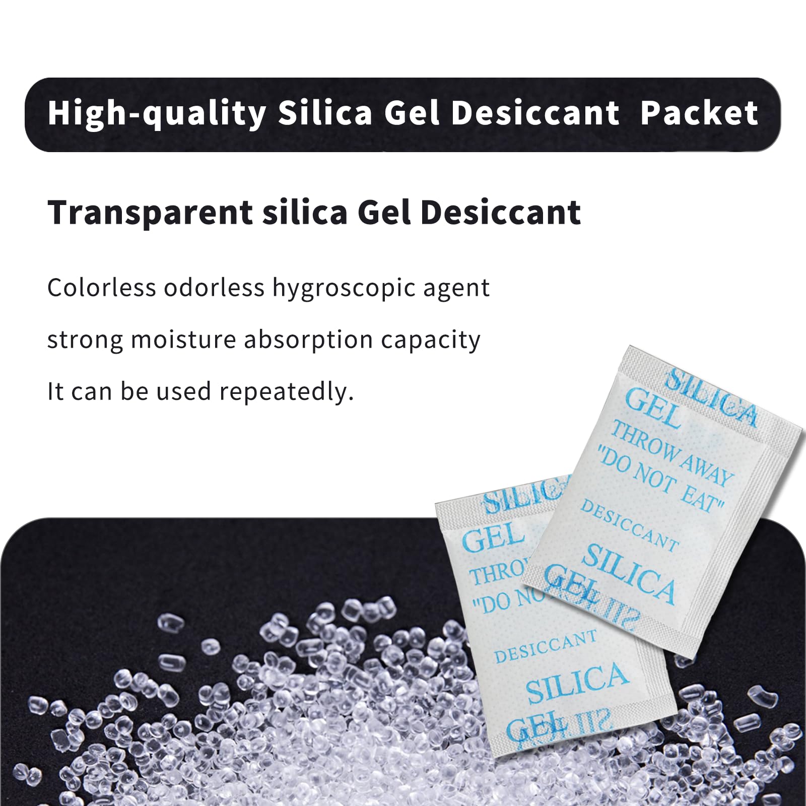 80 Pcs 5 Gram Silica Gel Packets - Moisture Absorber Desiccant Packs for Shoes, Jewelry, Closet & Food Storage | Reusable Dehumidifier Bags for Electronics, Storage Boxes & Damp Areas | Safe & Non-Toxic