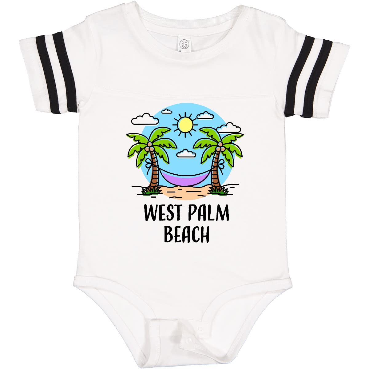 Inktastic Summer Vacation in West Palm Beach Baby Bodysuit - Cute Infant Onesie for Beach Trips & Family Vacations - Soft Cotton Baby Gift for Boys & Girls