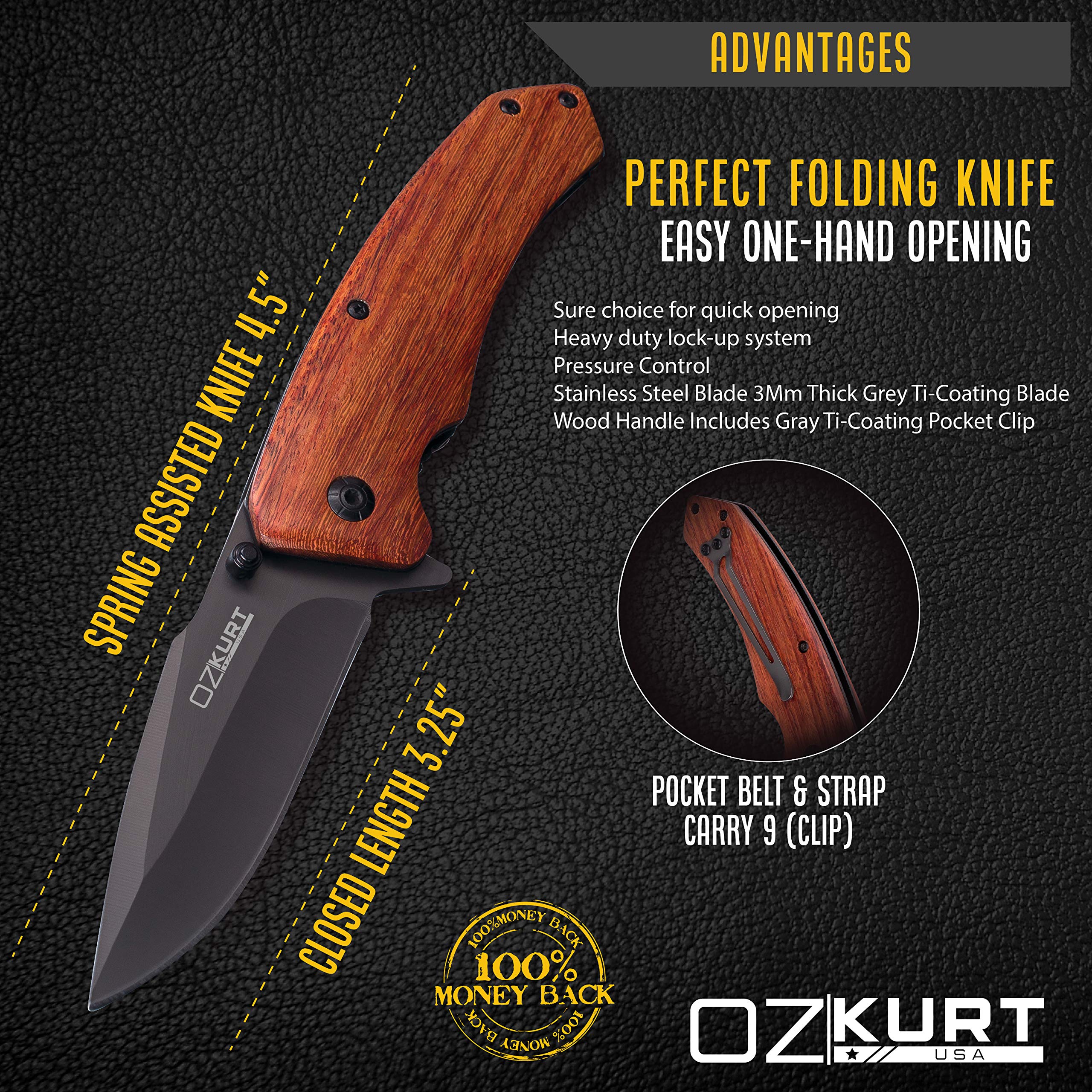 Personalized Pocket Knife Gift Set for Dad & Groomsmen - Custom Engraved Oz-Kurt Knives by Lara Laser Works (6-Piece Set) - Perfect for Weddings, Father's Day & Outdoor Adventures