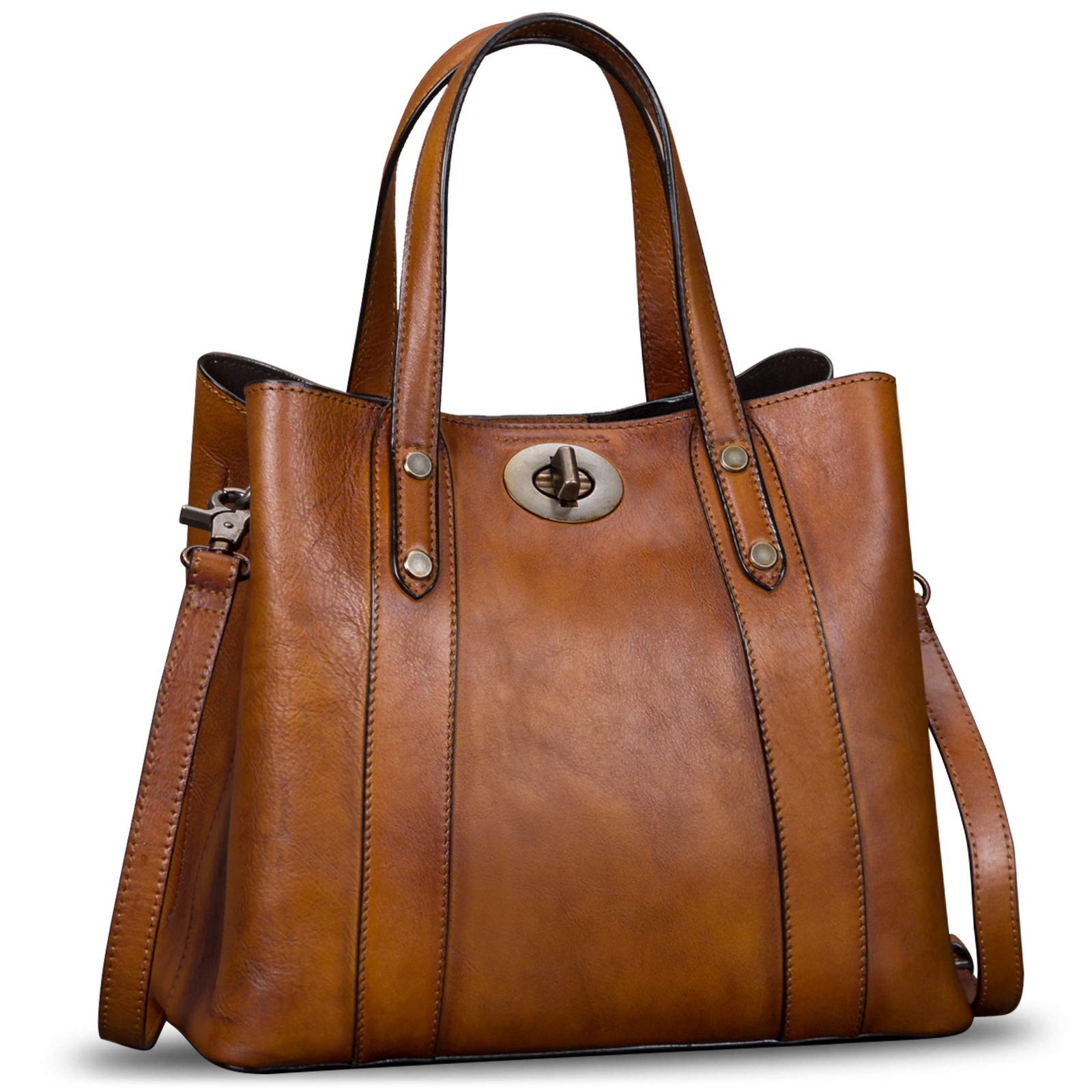 Genuine Leather Handbags for Women - Vintage Cowhide Satchel Purses, Handmade Shoulder Bag with Top Handle, Stylish Totes for Work, Travel & Everyday Use