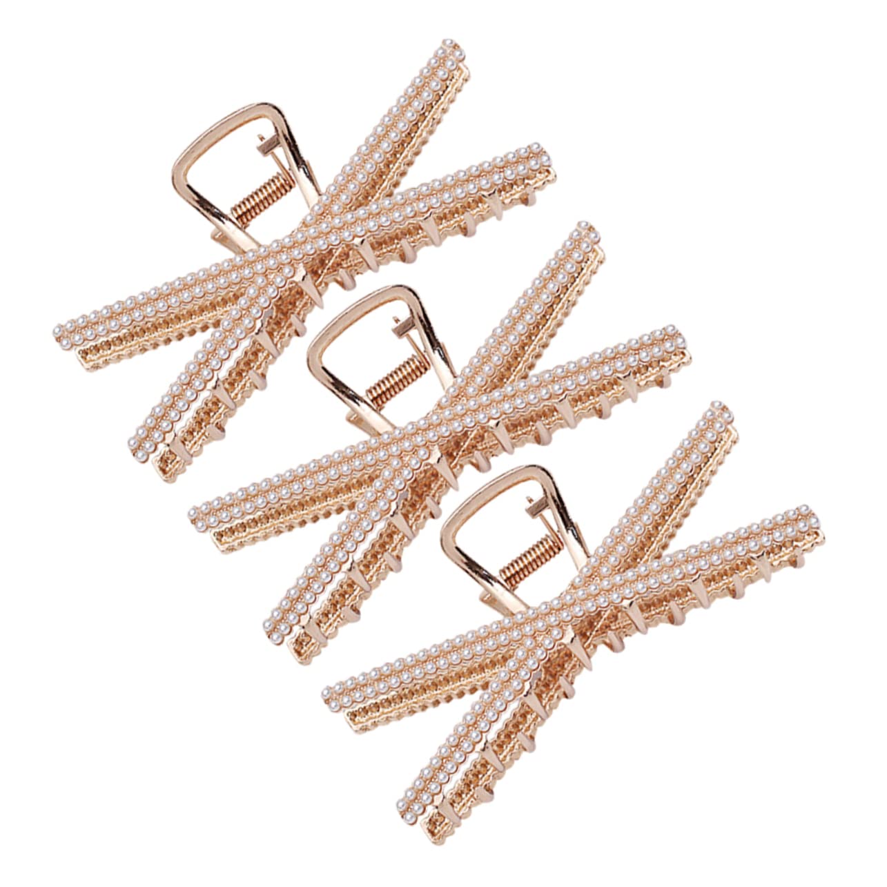 FOMIYES Metal Pearl Hair Claw Clips for Women & Girls - Shark Shape Hair Barrettes with Exquisite Design - Perfect for Parties, Weddings, and Everyday Styling