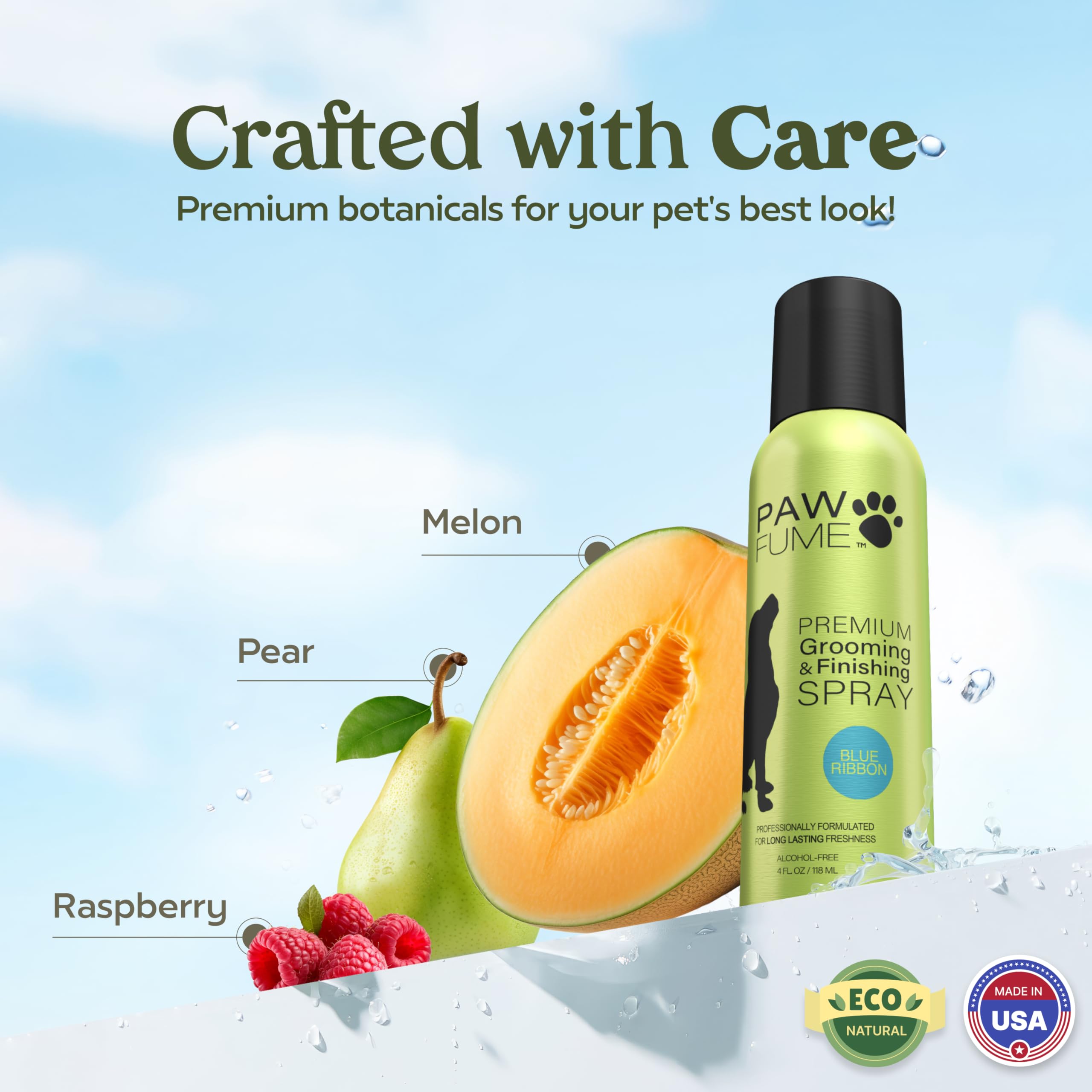PAWFUME Premium Grooming Dog Spray for Show Dogs & Blue Ribbon - Odor Control & Shine Enhancer for Professional Dog Grooming, Shows & Daily Care