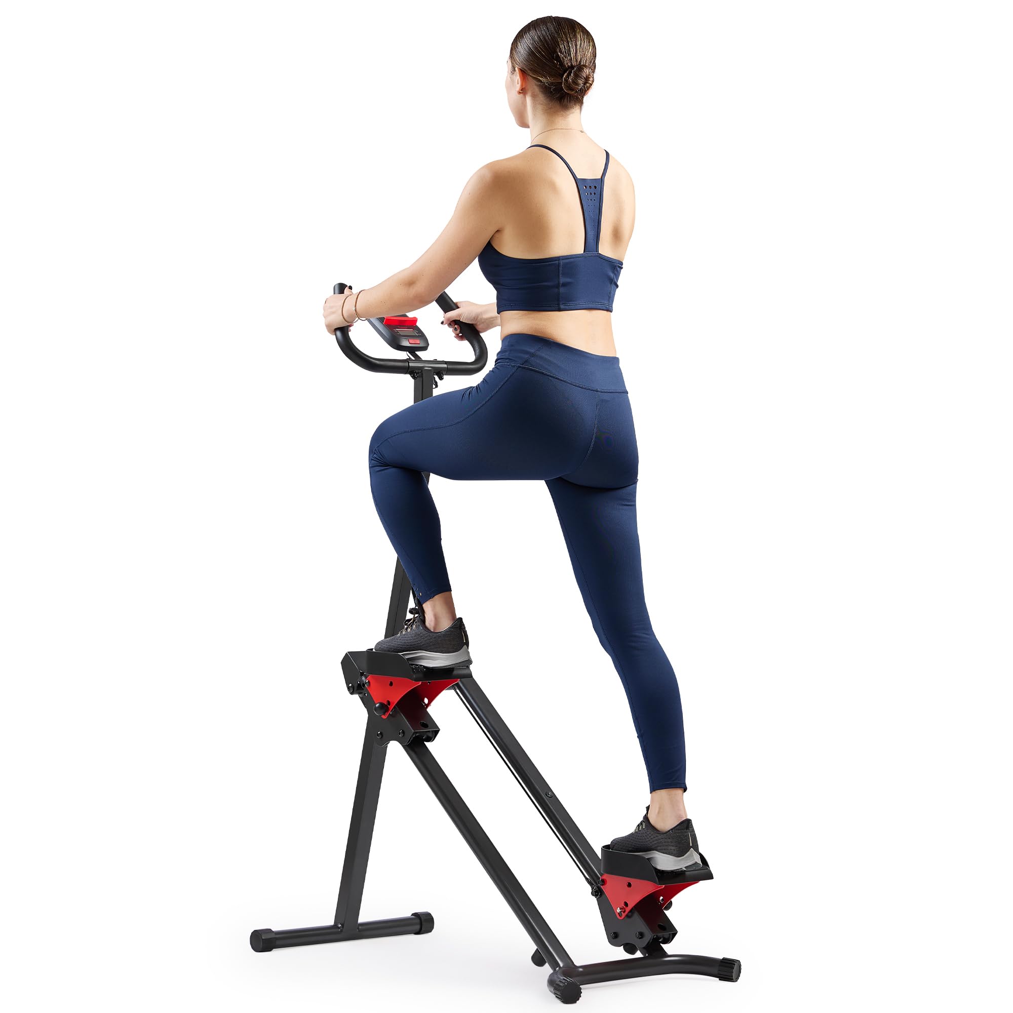 Sunny Health & Fitness Stair Stepper with Handlebar - Extended Step Range Climber Machine for Legs, Core & Glute Workouts - Connects with Free SunnyFit App - Perfect for Home Gym, Cardio Training & Weight Loss