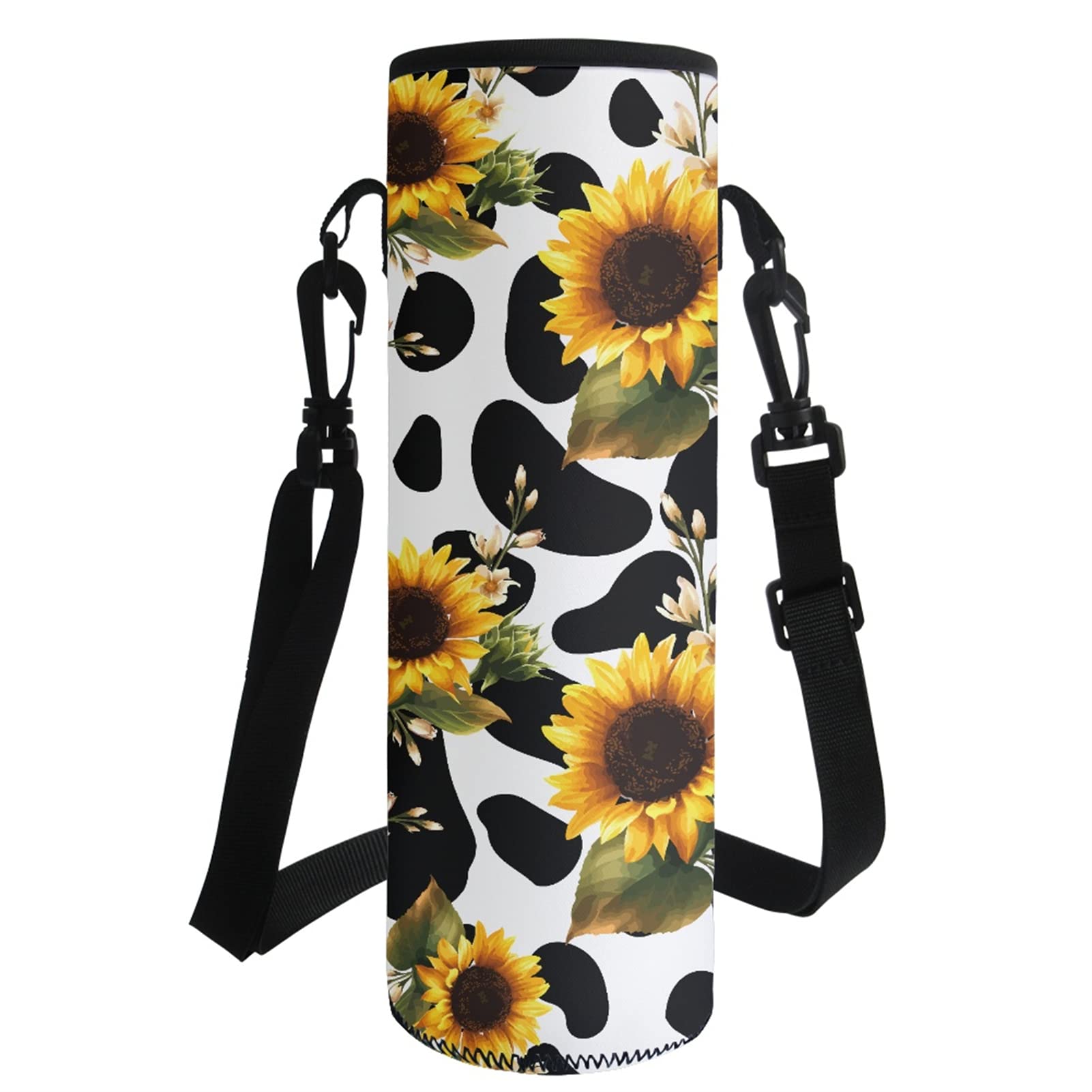Custom Printed Soft Neoprene Water Bottle Holder with Adjustable Shoulder Strap - Insulated Water Bottle Cover for Outdoor Activities, Hiking, Camping & Travel - Perfect for Gym, Work & Daily Use