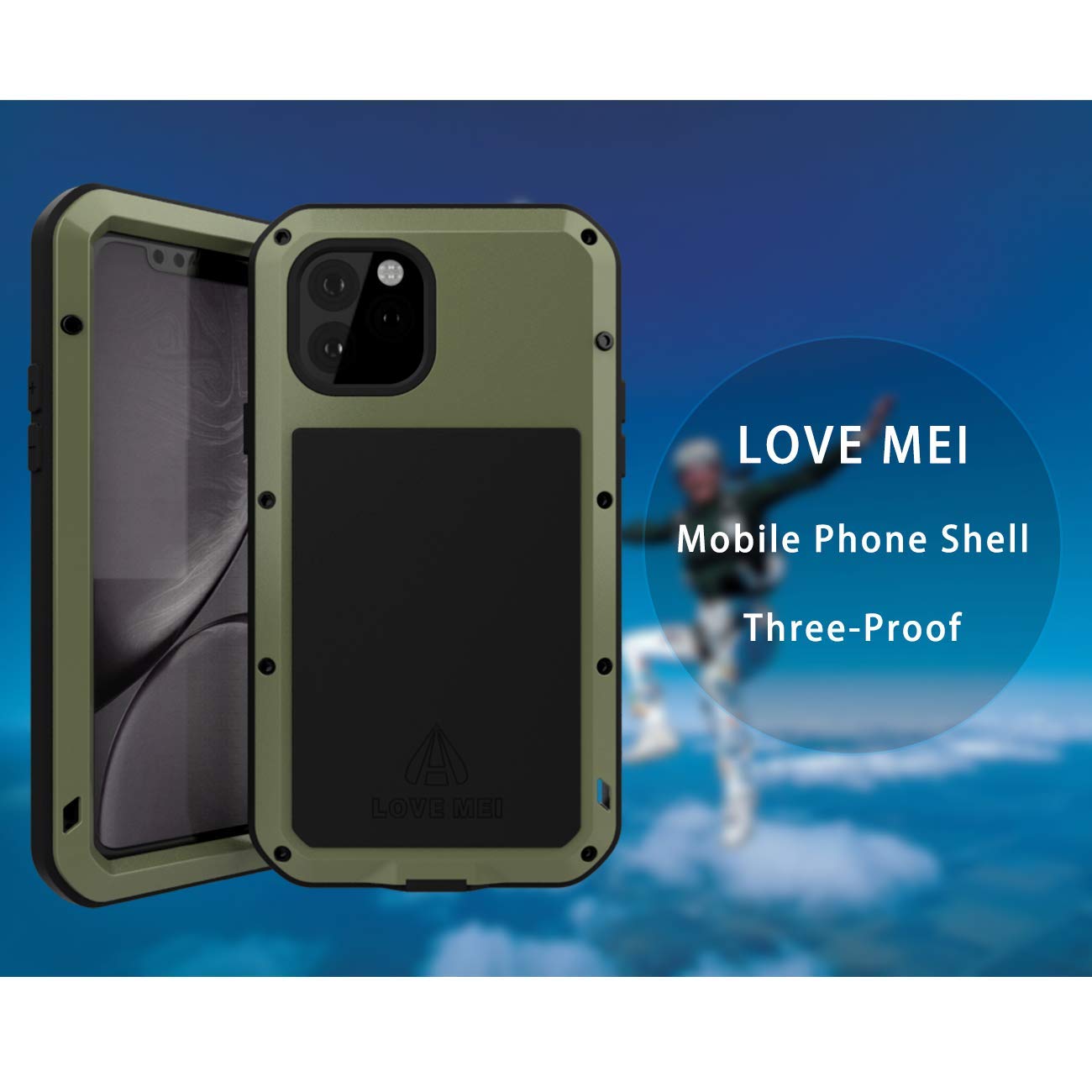 Bpowe Shockproof Silicone Aluminum Case for iPhone 11 Pro Max (6.5