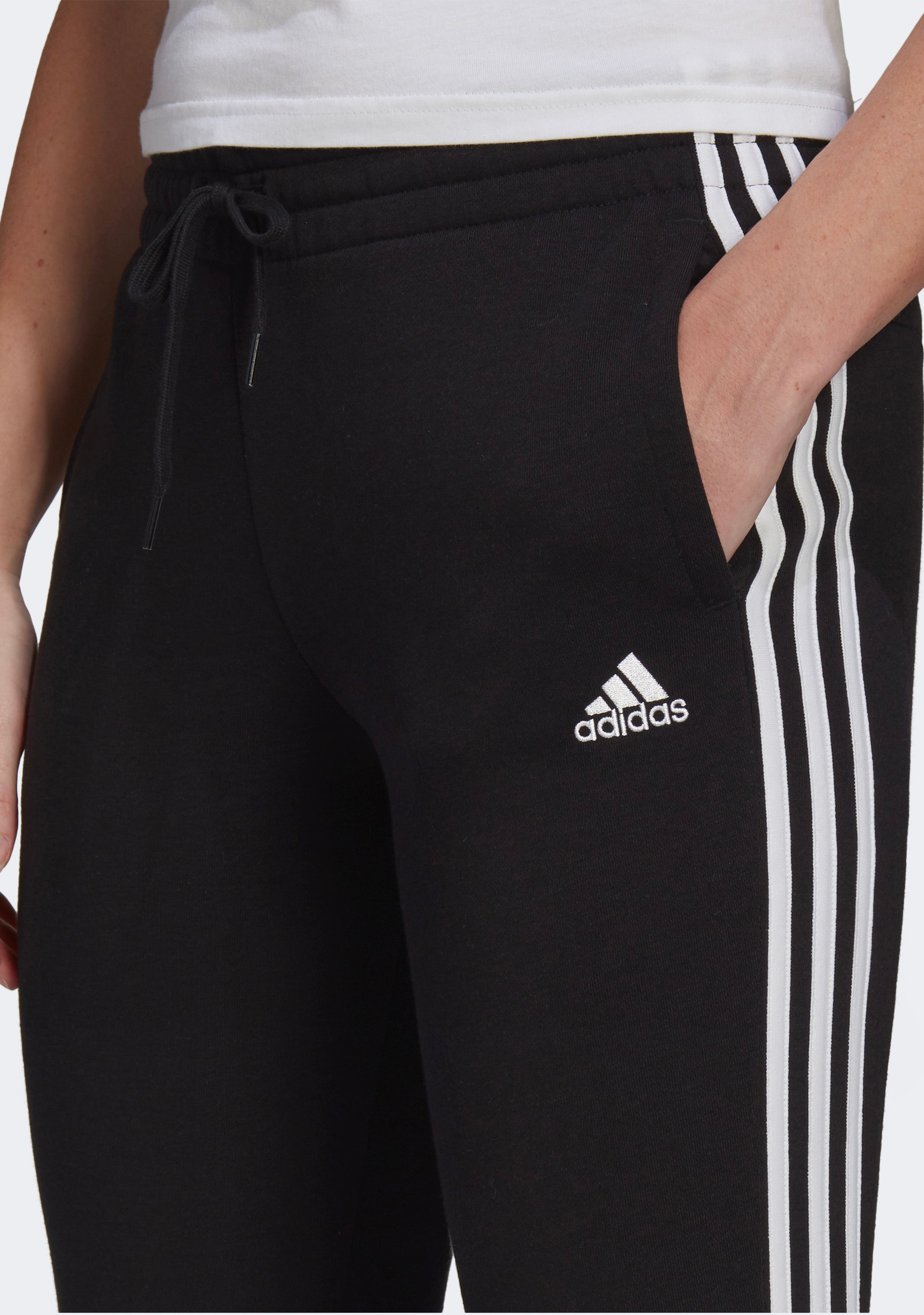 Adidas Women's Essential Fleece 3-Stripe Pants - Soft Joggers for Lounge, Workout & Casual Wear - Comfortable Athletic Pants for Running, Yoga & Everyday Use