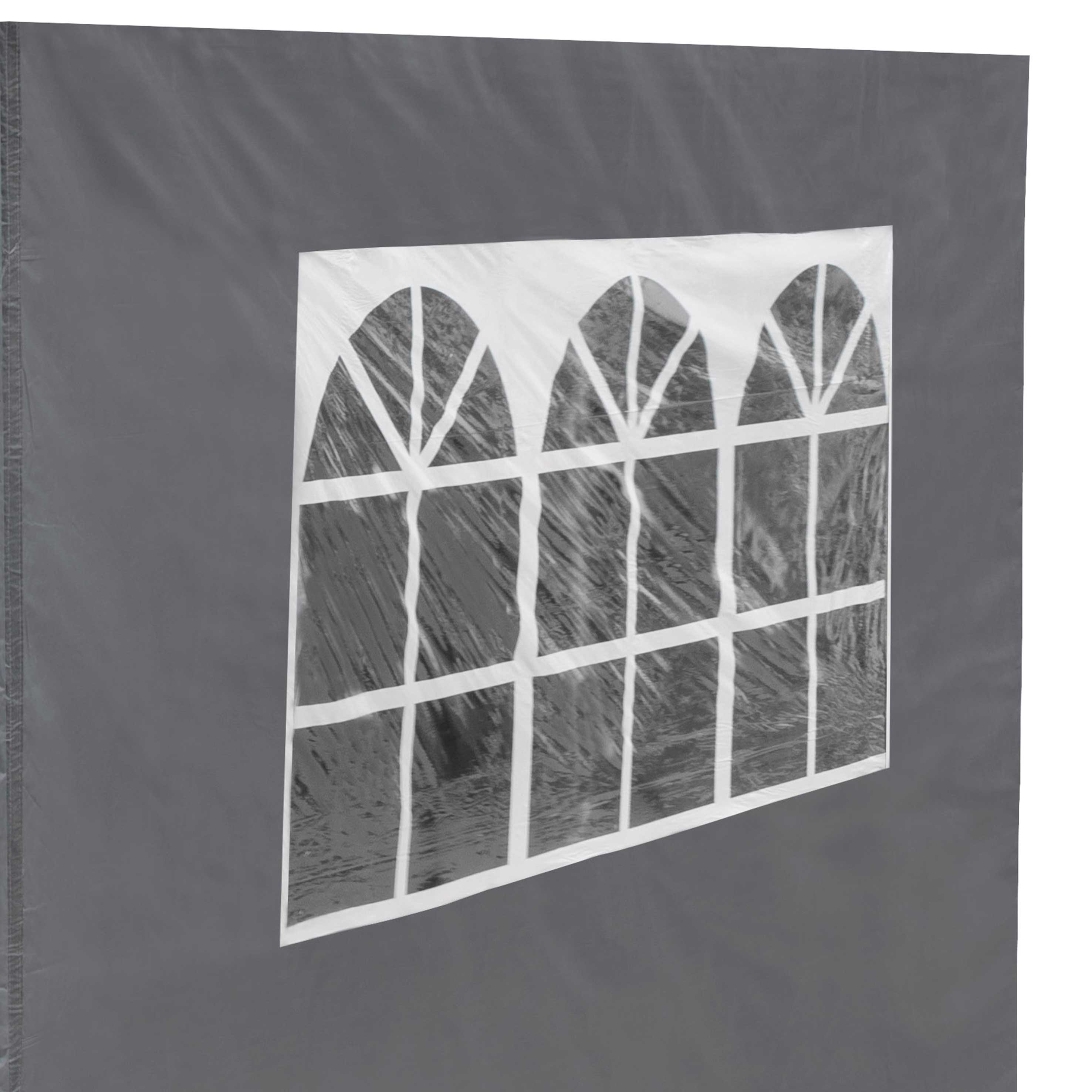 Premium 3x3m Gazebo Side Walls, Doors & Windows - Waterproof & UV Resistant Grey Canopy Accessories for Outdoor Events, Parties & Camping - DG149