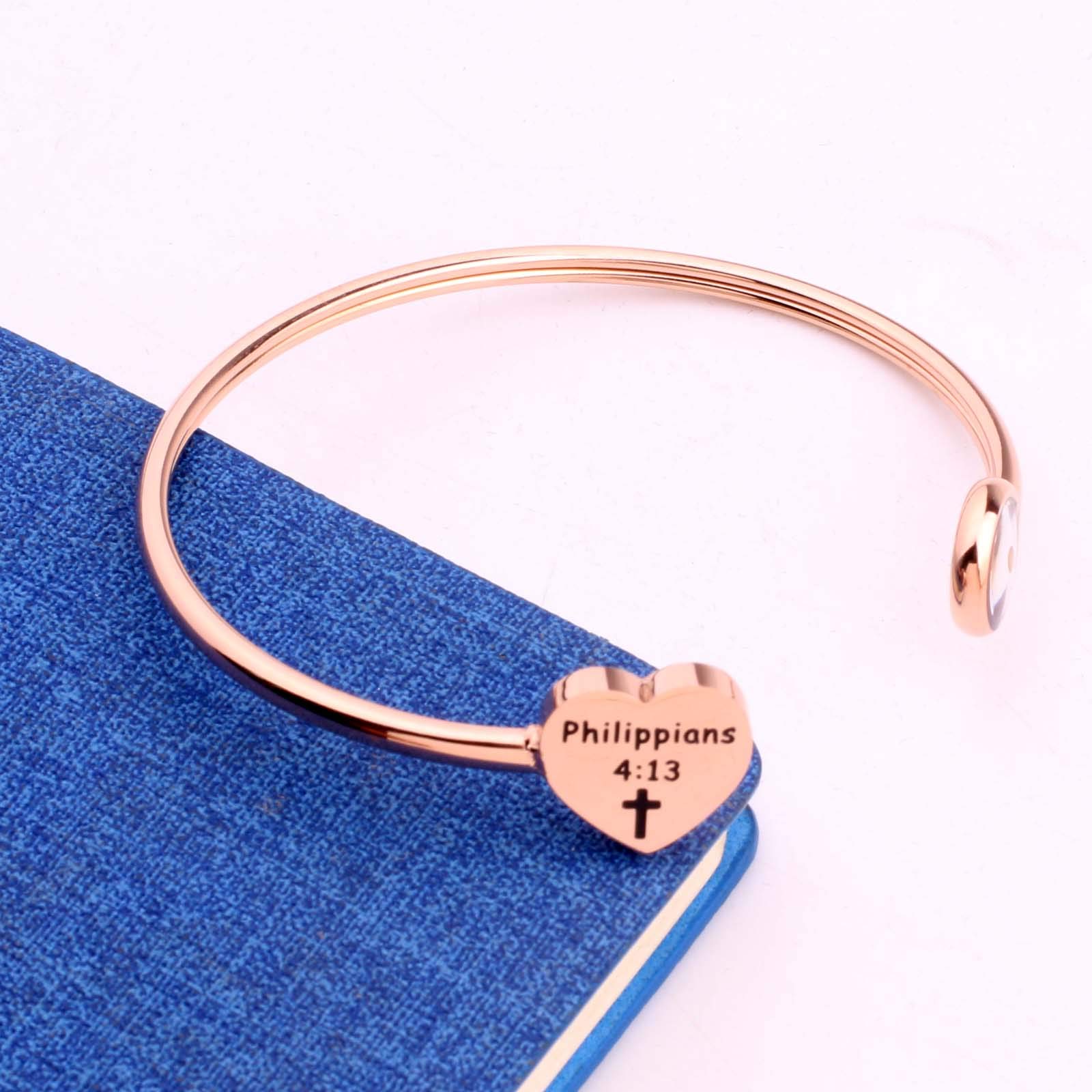 Rose Gold Inspirational Faith Bracelet with Mustard Seed Charm - Adjustable Christian Jewelry for Women - Perfect for Daily Wear, Church, Prayer & Gift Giving