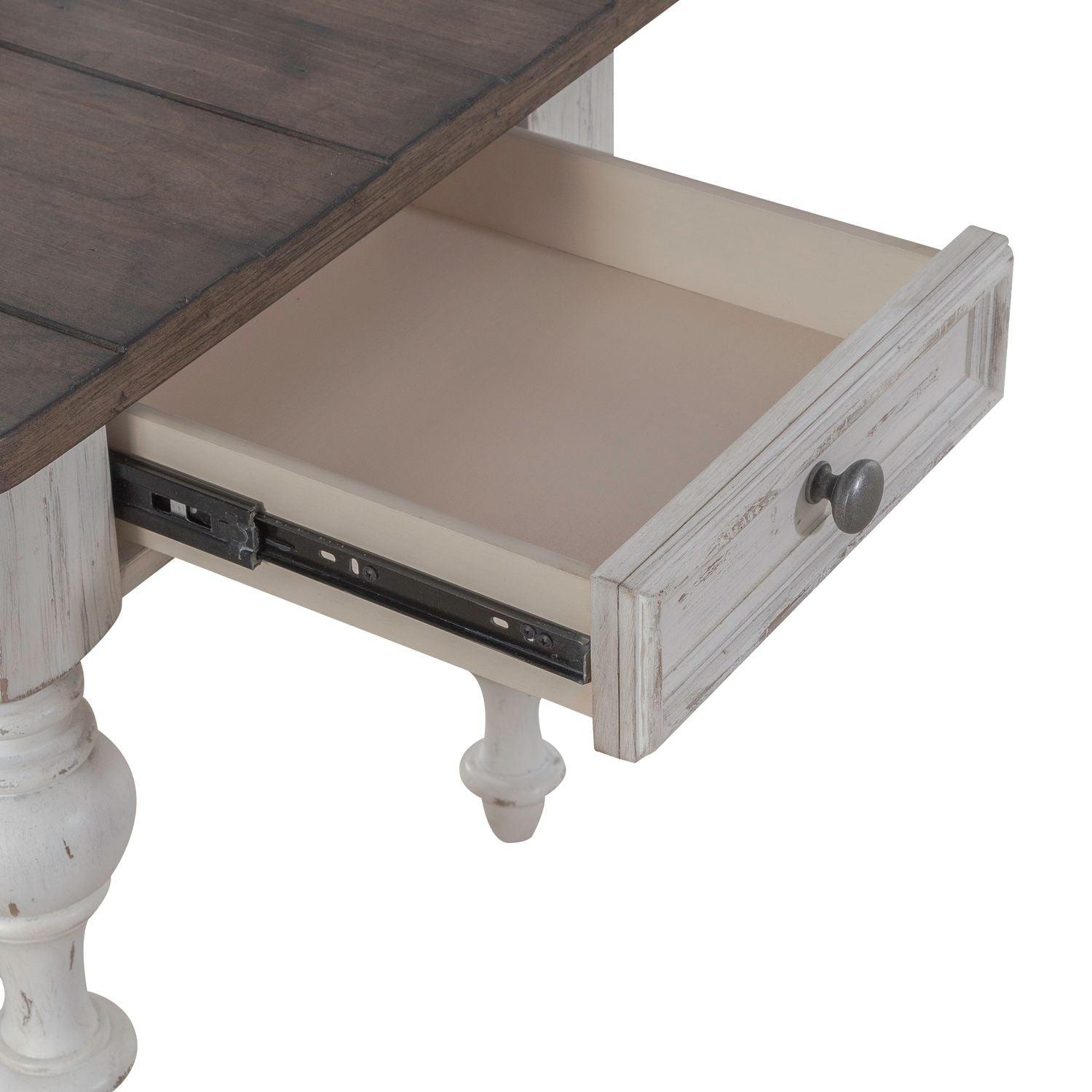 River Place End Table 237 OT1020 - Modern Side Table for Living Room, Bedroom & Office - Small Accent Table with Sturdy Metal Frame & Wooden Top - Perfect for Coffee, Books & Decor