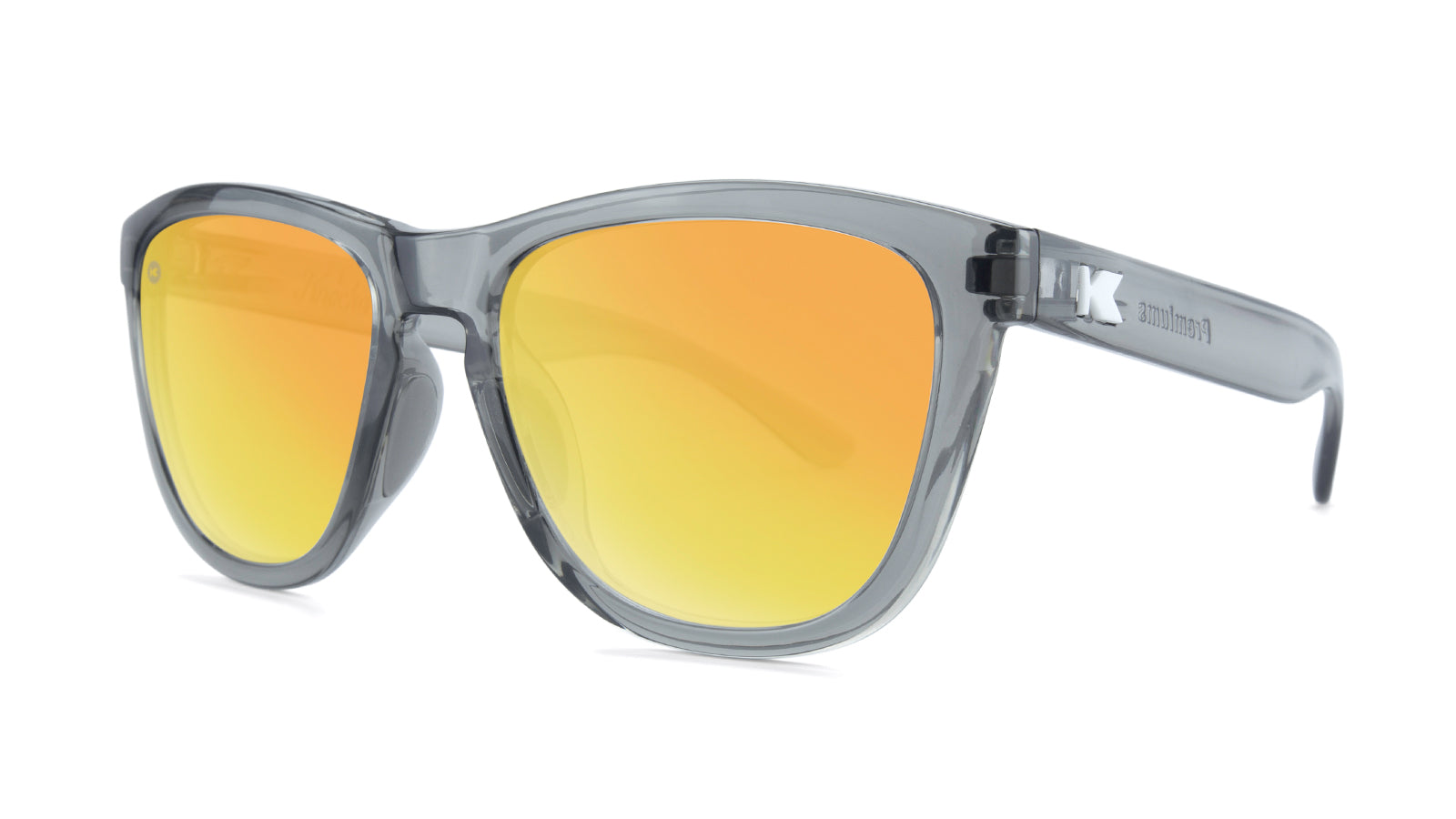 Premium Clear Grey / Sunset Sports Sunglasses - UV Protection, Lightweight & Stylish for Running, Cycling, and Outdoor Activities
