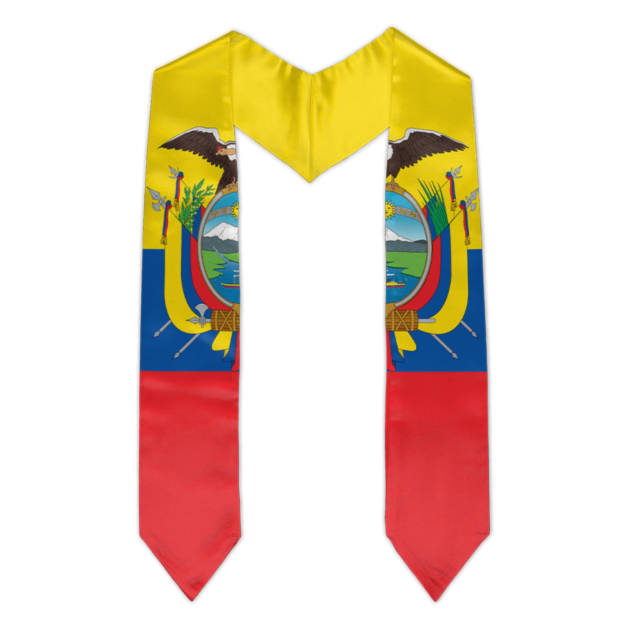 Civilos Unisex Graduation Stole with Flag Design - Honor Sash for Graduation Students - Perfect for Commencement Ceremonies & Academic Celebrations