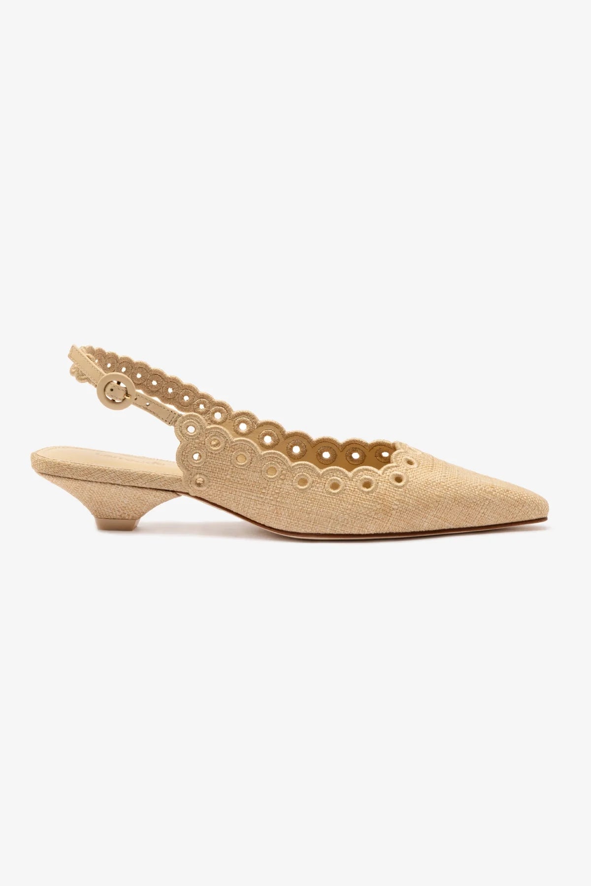 Florence Broderie Women's Pumps in Beige Raffia - Comfortable & Stylish Summer Sandals for Beach, Wedding, and Casual Outfits