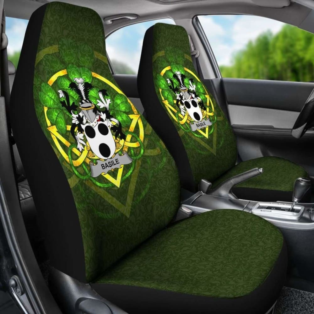 Basile Ireland Car Seat Cover Set of 2 - Celtic Shamrock Design, Universal Fit for Cars, SUVs & Trucks - Waterproof & Non-Slip Protection for Pets, Kids & Seats - Perfect for St. Patrick's Day & Irish-Themed Decor