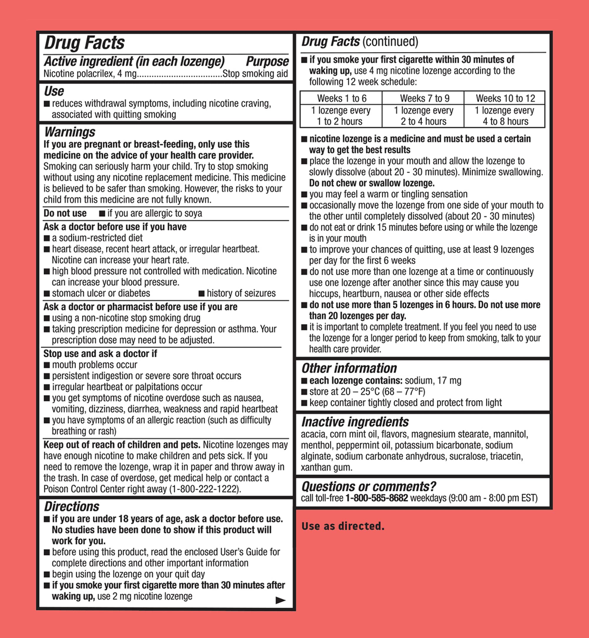 Habitrol Nicotine Lozenges 4mg Mint Flavor - 135 Count - Stop Smoking Aid - Reduce Cravings & Withdrawal Symptoms - Smoking Cessation Support for Adults - Perfect for Work, Travel & Stressful Situations