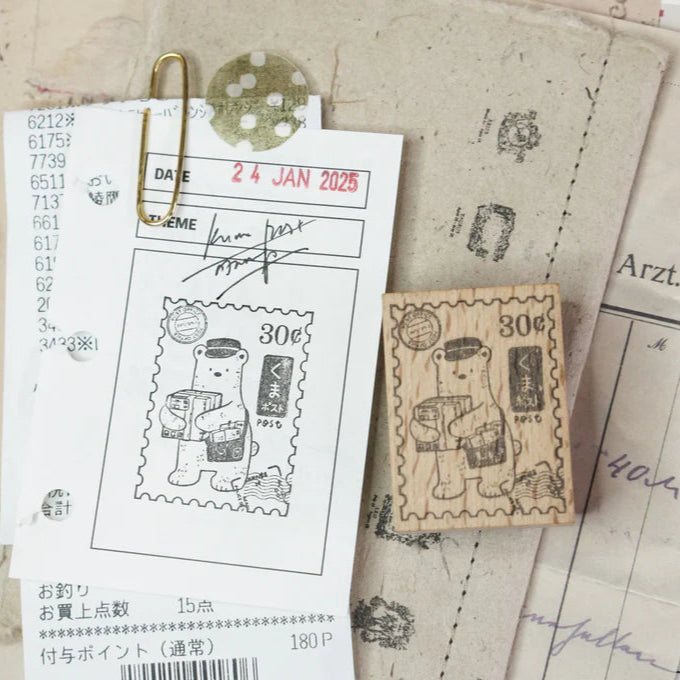 Black Milk Project Kuma Bear Postal Stamp - Cute Japanese Cartoon Stamps for Letters, Postcards, and Parcels - Perfect for Collectors, Scrapbooking, and DIY Crafts