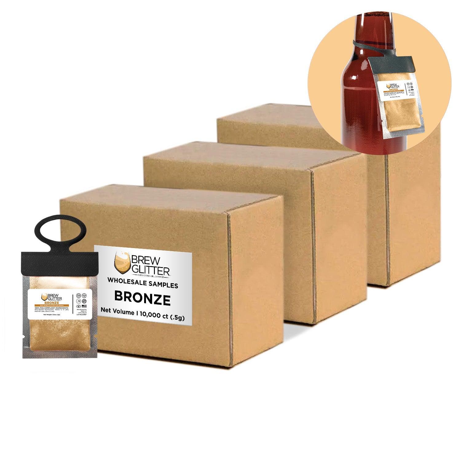 Bronze Brew Glitter® Necker Scarf - Bulk Wholesale for Women & Men | Perfect for Festivals, Parties, and Fashion Accessories