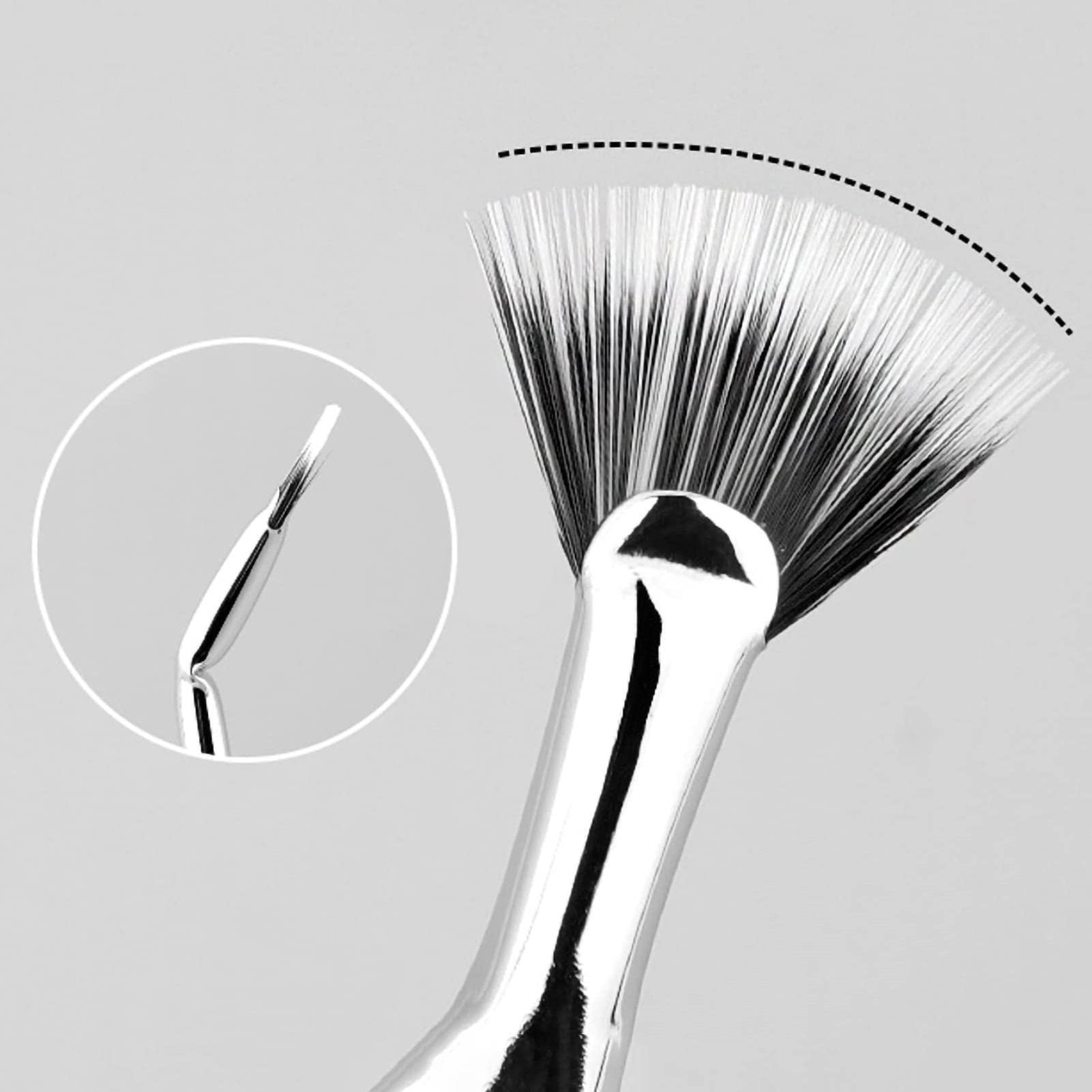 120° Curved Eyelash Fan Brush - Professional Synthetic Fiber Makeup Brush for Lash Separation & Extension - Perfect for Beginners & Makeup Artists - Ideal for Everyday Makeup, Bridal Looks & Professional Salon Use