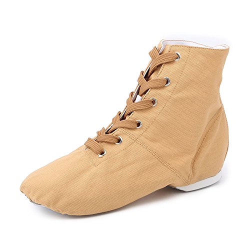 MissFiona Women's Canvas Ankle Jazz Dance Boots - Lace-Up Ballroom & Modern Dance Shoes for Performances, Practice & Stage Shows