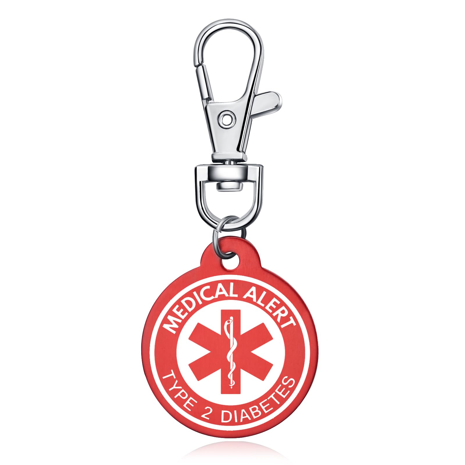 Medical Alert Keychain for Women & Men - Personalized Laser Engraved Emergency ID Tag with Red Light - Perfect for Bags, Clothing & Everyday Carry - Ideal for Seniors, Diabetics & Emergency Situations