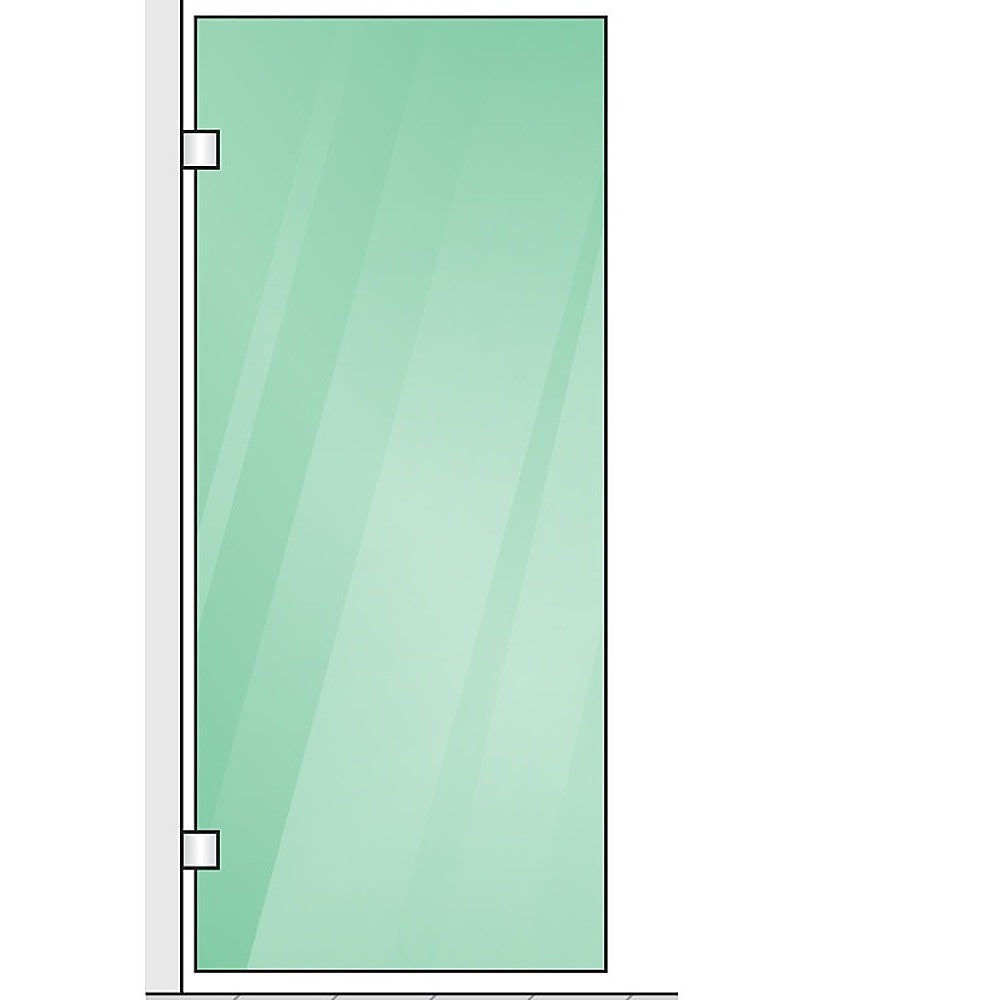 120x110cm Frameless Shower Screen with Black Channel & Stainless Steel Hinges - Square Knob Handle for Modern Bathroom - Perfect for Corner Installation, Waterproof & Durable Glass Enclosure