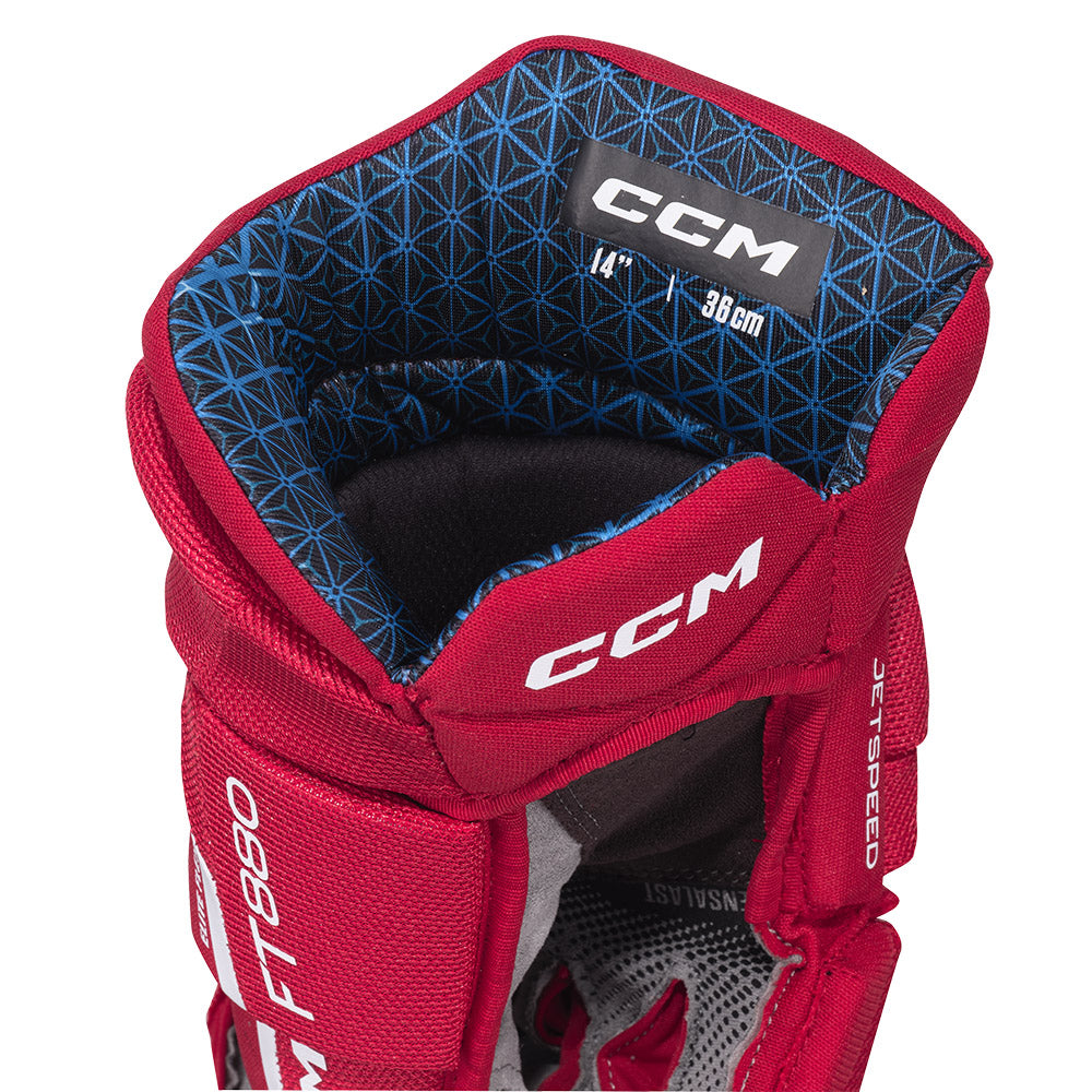 CCM Jetspeed FT880 Junior Ice Hockey Gloves - Youth Protective Hockey Gear for Practice & Games - Perfect for Ice Rink & Street Hockey Training