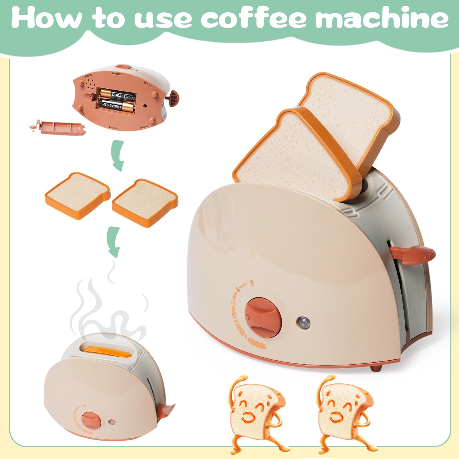 Kids Kitchen Playset with Coffee Maker, Blender, Mixer & Toaster - Pretend Play Cooking Toys for Boys & Girls Ages 3+ | Perfect for Role Play, Birthday Gifts & Early Learning Fun