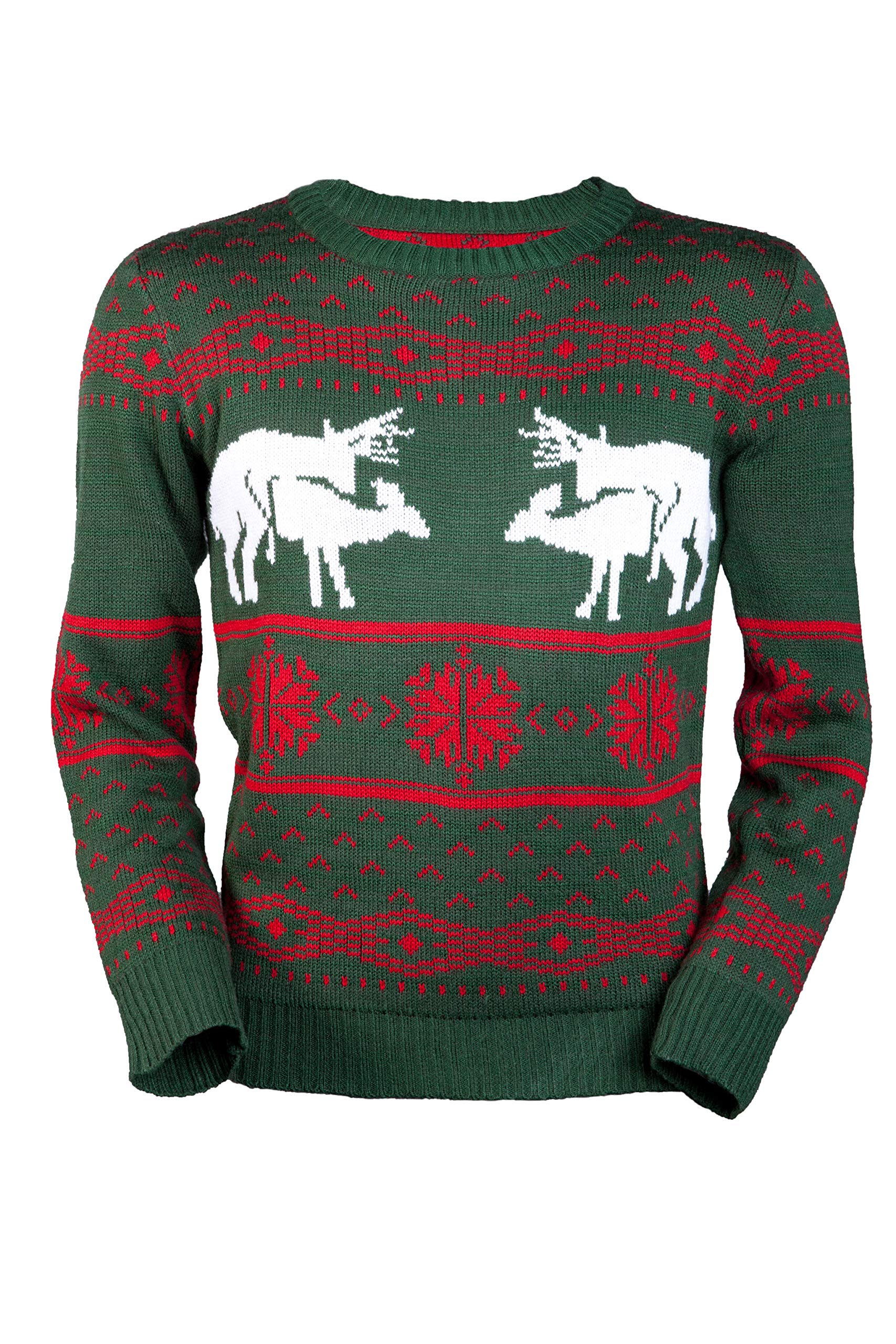 Funny Ugly Christmas Sweater for Men & Women | Festive Holiday Party Outfit | Tacky Xmas Sweater in Green - Perfect for Office Parties, Family Gatherings & Ugly Sweater Contests