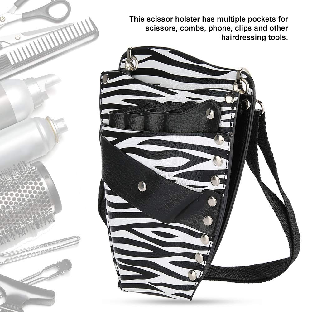 Professional Hair Scissor Holster Pouch - Barber Shears Holder with Rivet Clips for Hair Stylists & Salon Professionals | Durable Salon Scissors Kit Bag for Hairdressing, Styling & Travel Use