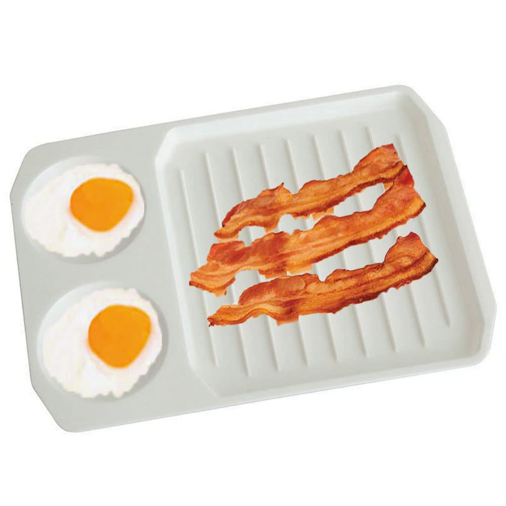 Microwave Bacon and Egg Cooker Set - Non-Stick Breakfast Tray & Oven-Safe Dish for Quick & Easy Meals | Perfect for Camping, Office, Home Cooking & Meal Prep | Ideal for Busy Mornings, RV Trips, Dorm Life & Small Spaces | Great for Quick Breakfasts, Travel & On-the-Go Cooking | Use in Microwave for Fast, Hassle-Free Meals at Home, Work or Outdoor Adventures